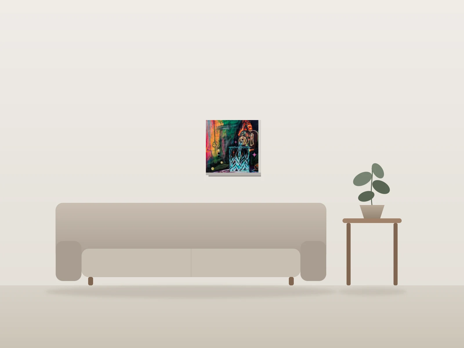 NOUS AVONS UN RENDEZ-VOUS by Caroline Chrétien Art shown to scale in a room