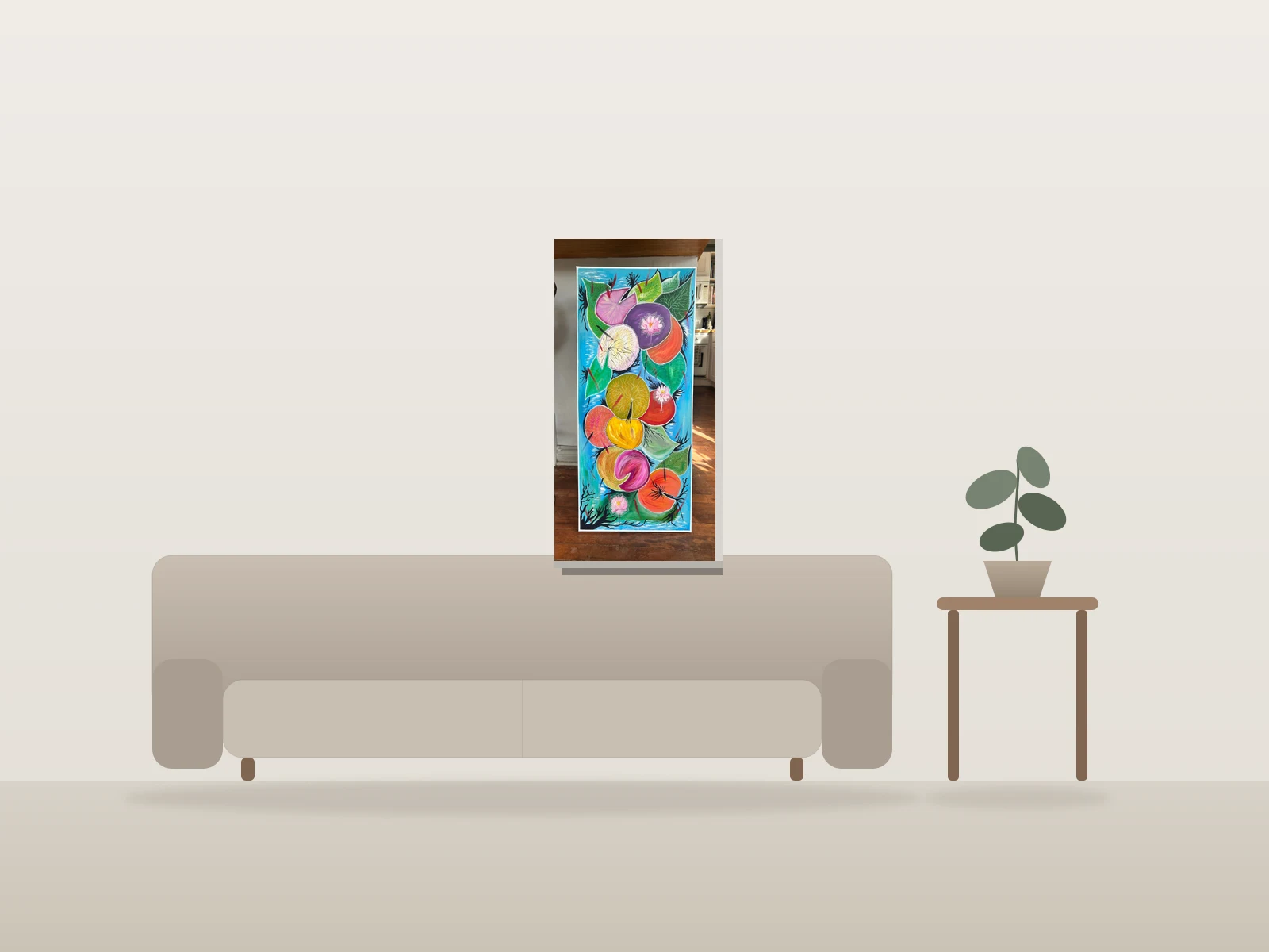 Le Printemps by Cath François shown to scale in a room