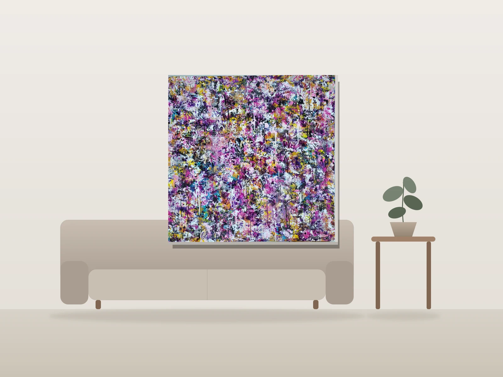Enchantement by Mattiuzzo shown to scale in a room
