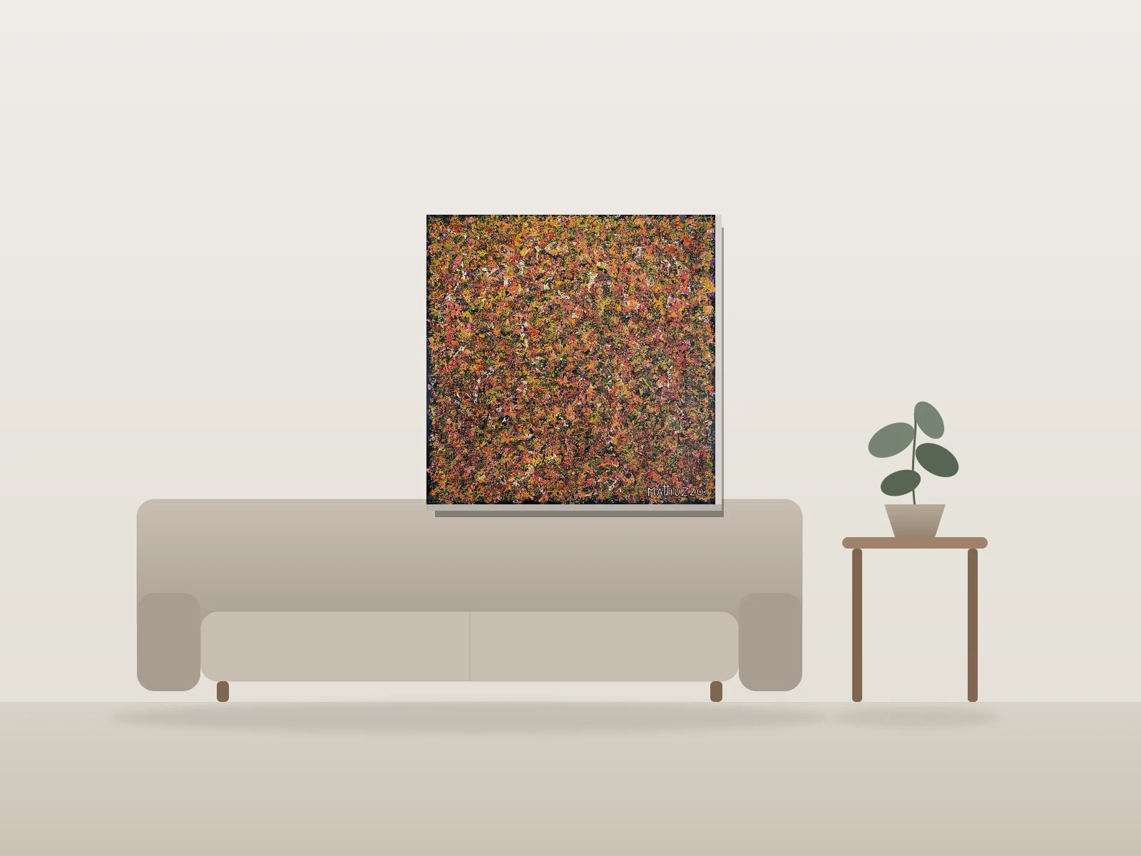 Promenade by Mattiuzzo shown to scale in a room