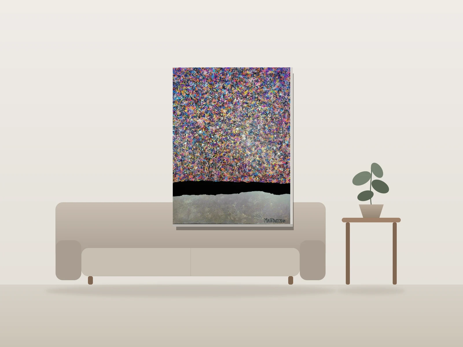 Suspension by Mattiuzzo shown to scale in a room