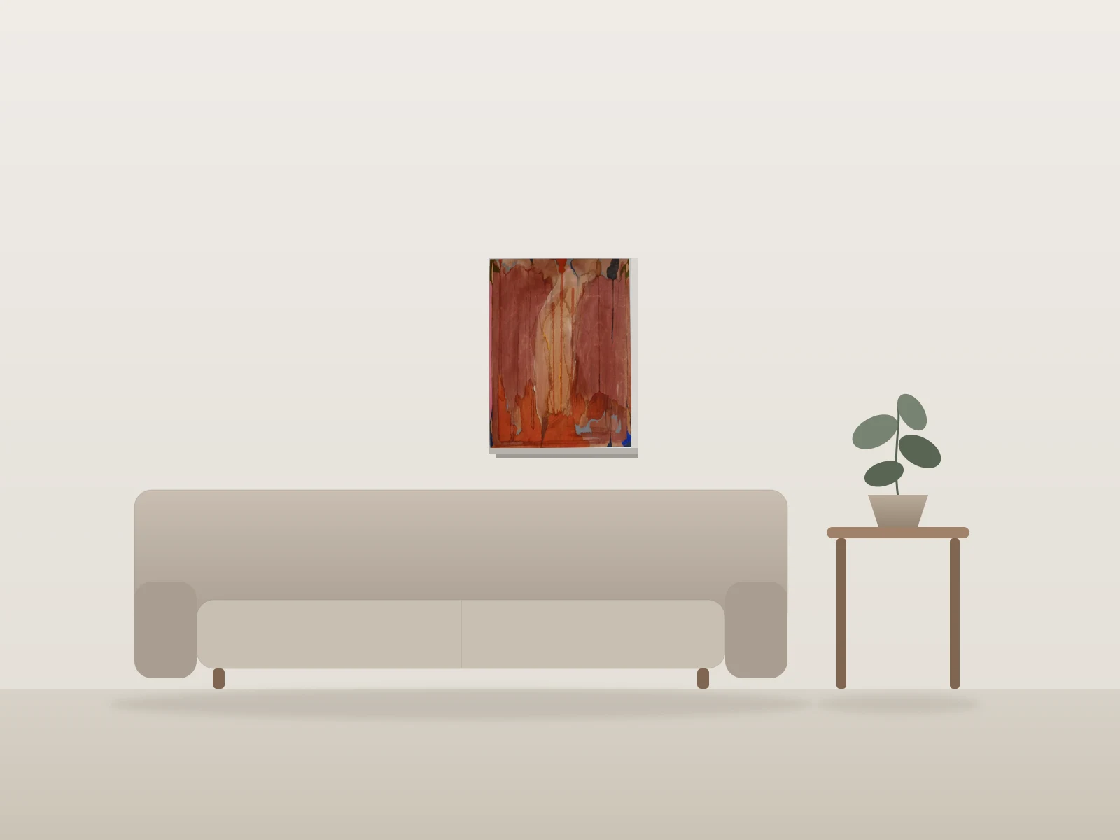 Possibilités by Katherine Pires shown to scale in a room