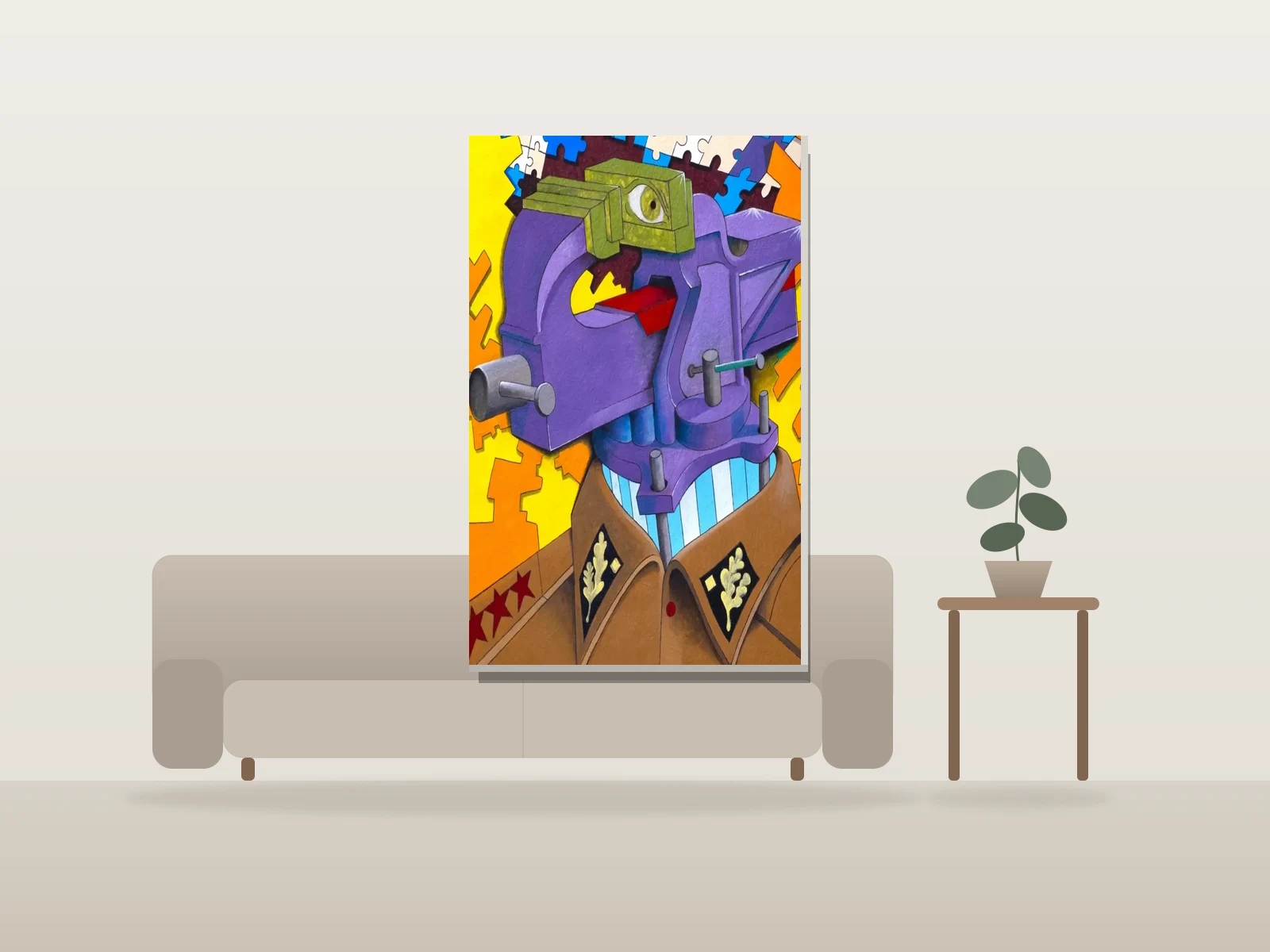 L'Etau Enchanté (The Destroyer of Dreams) by Benoit Charra shown to scale in a room