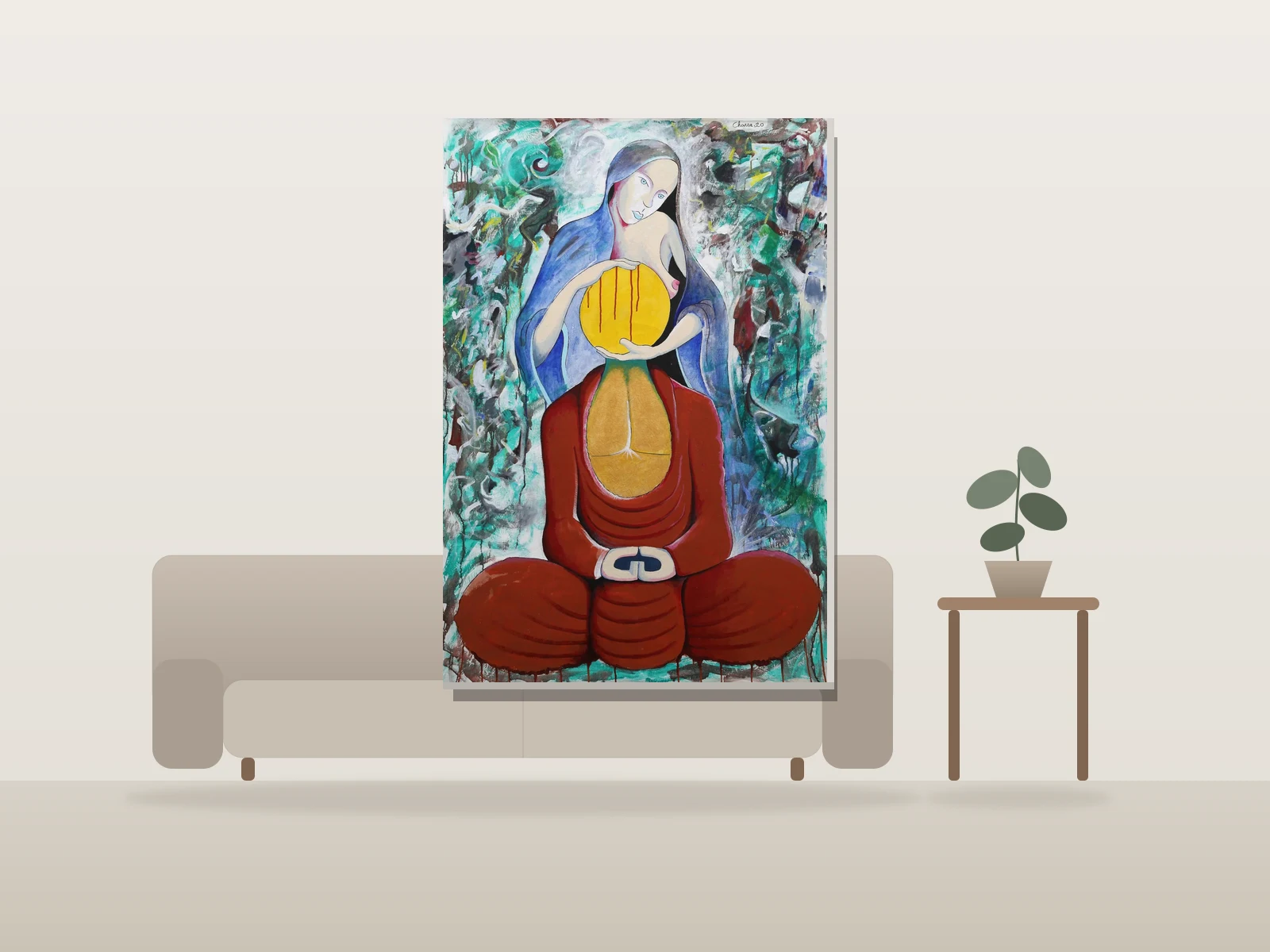 Proprietary Belief by Benoit Charra shown to scale in a room