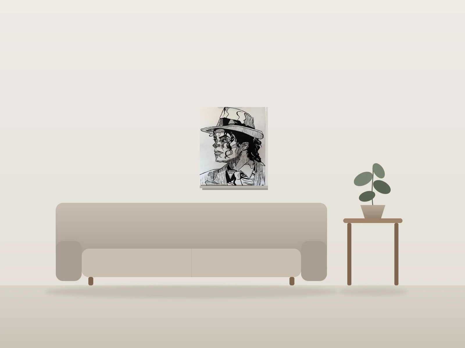 King of Pop by JulZz shown to scale in a room