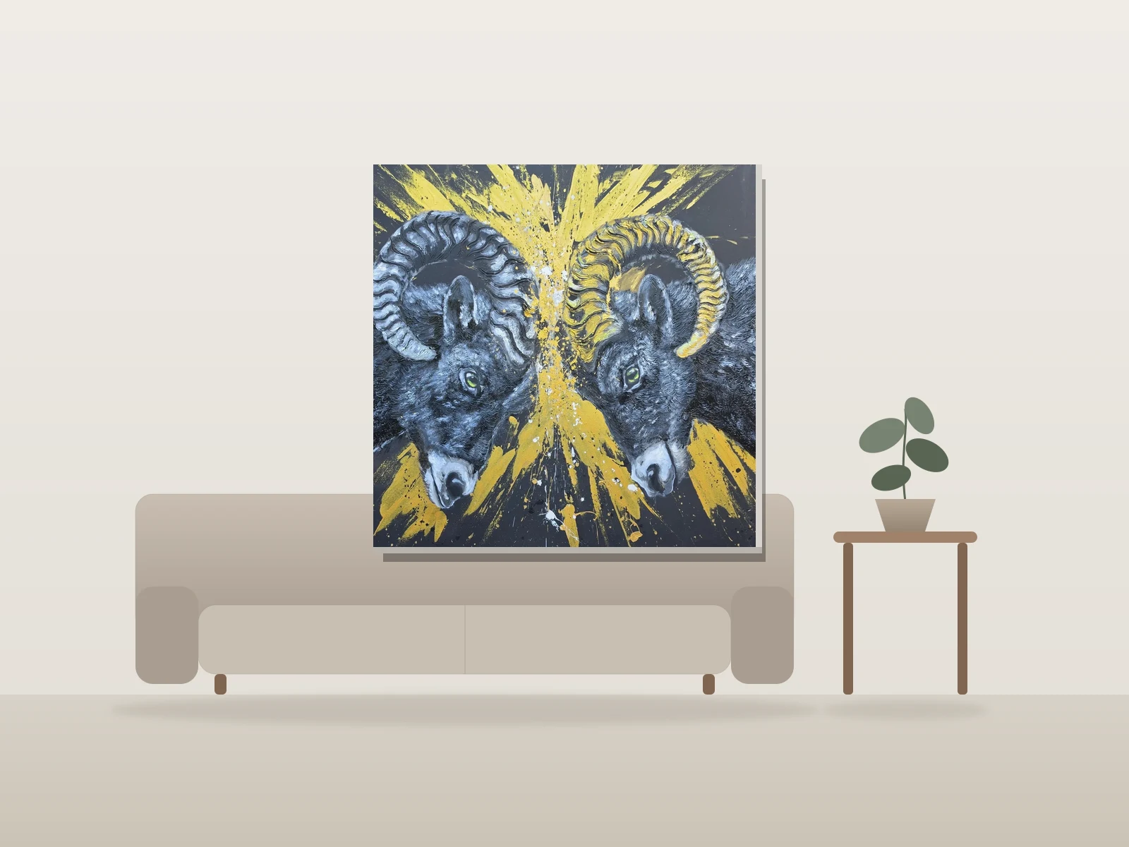 Dualité by Emy shown to scale in a room