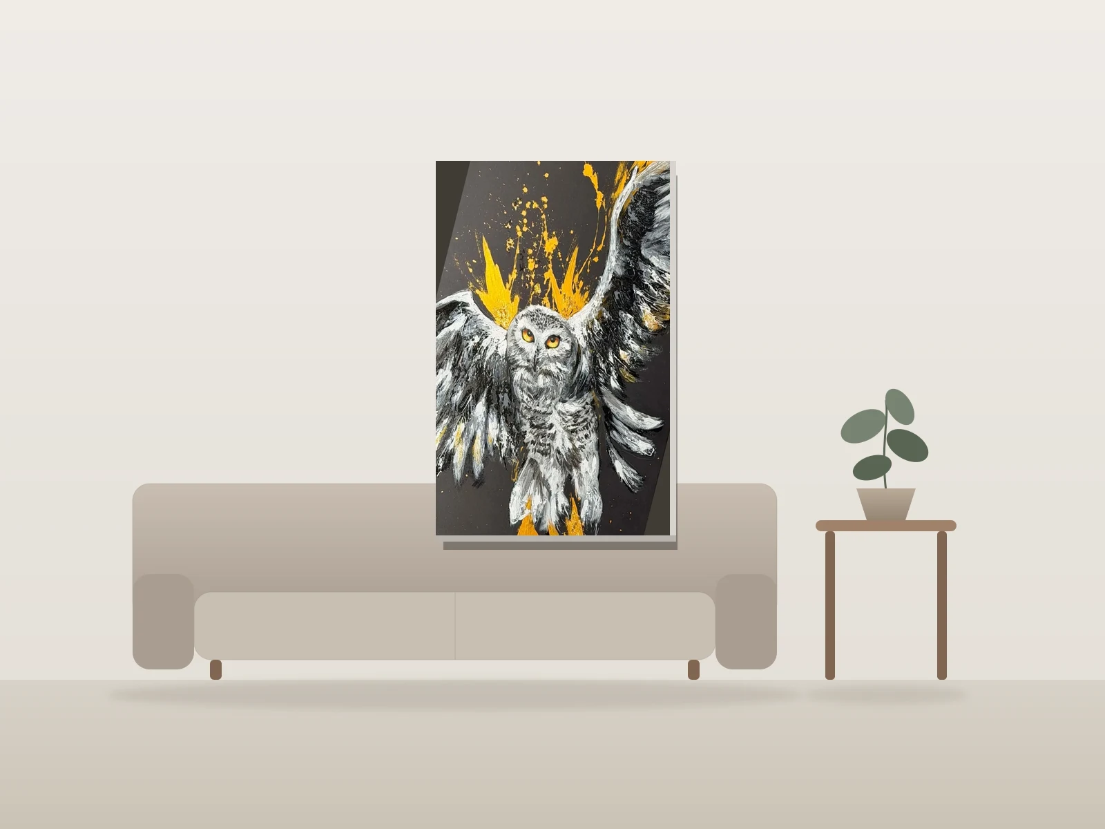 Sommet insaisissable by Emy shown to scale in a room