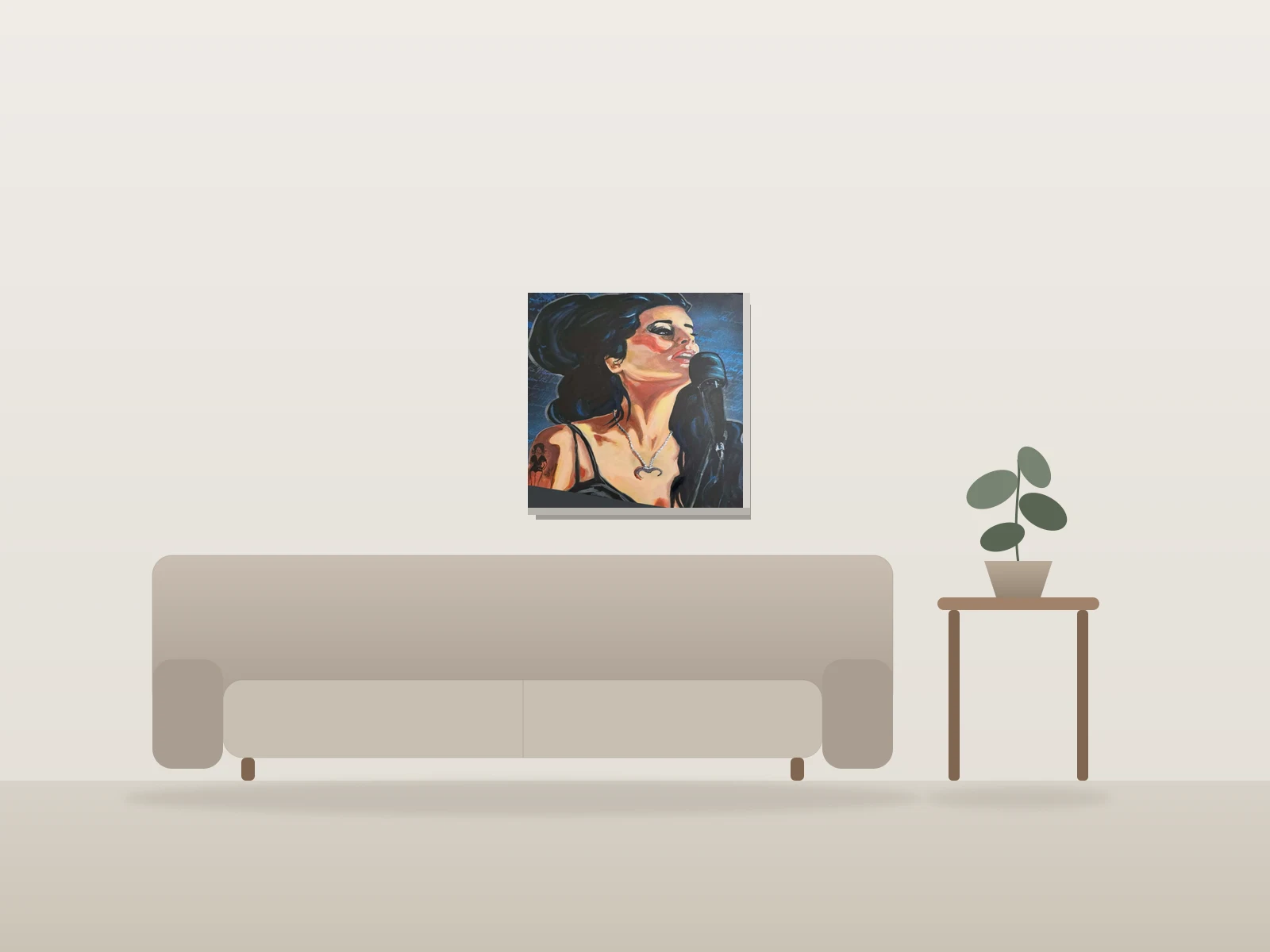 Amy by Emy shown to scale in a room