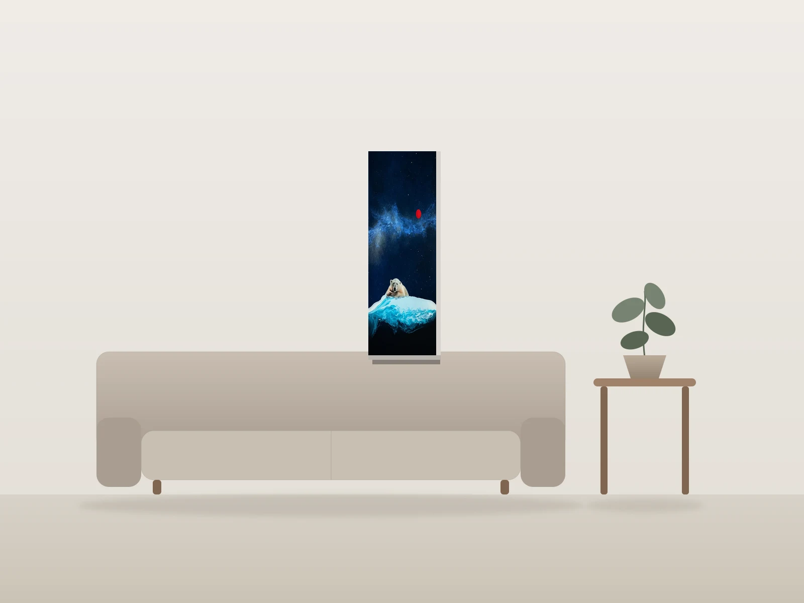 Regarde-moi by Bruno W Tomei shown to scale in a room
