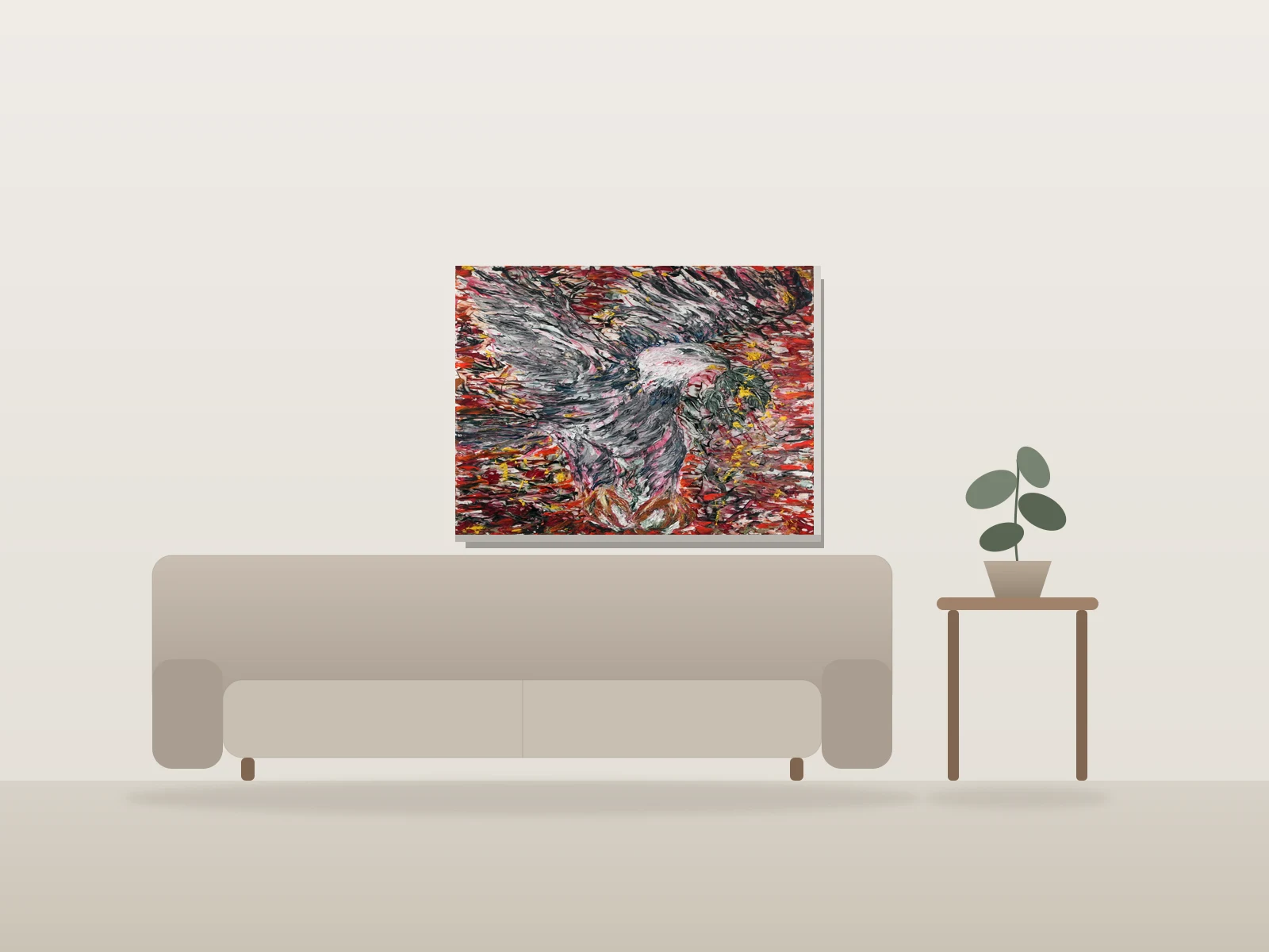 Ailes du cœur by anniesene shown to scale in a room