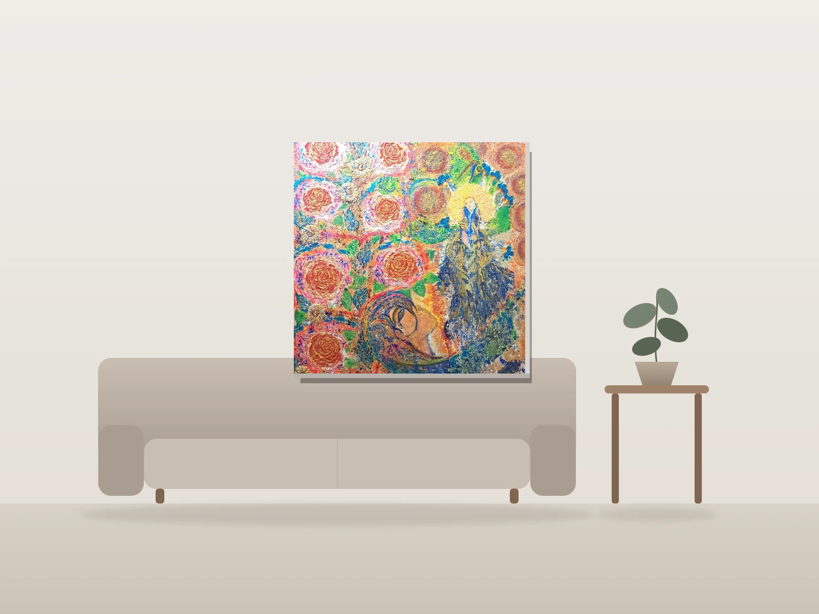 Âme à travers la Terre by anniesene shown to scale in a room