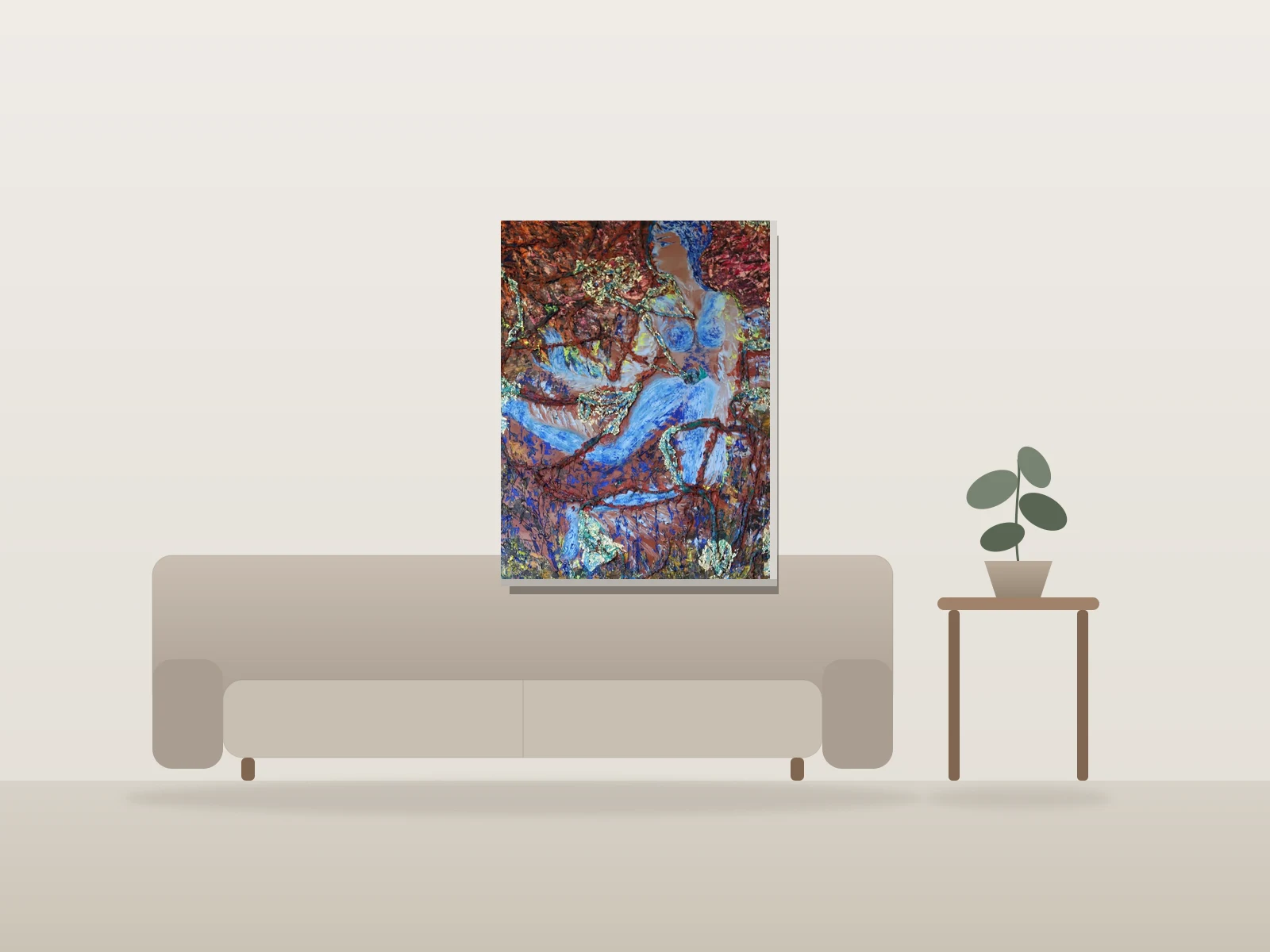 L'origine du point culminant by anniesene shown to scale in a room