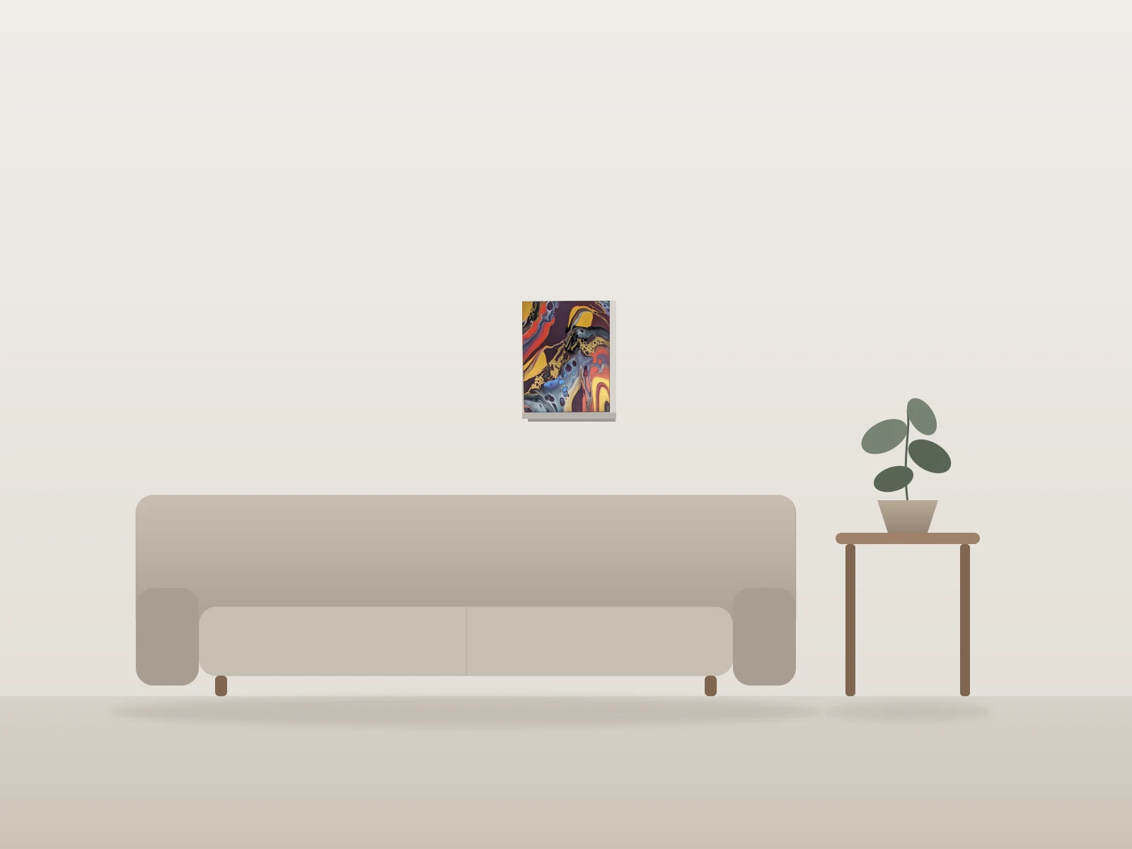 Riot d'Or et Pourpre by Lili shown to scale in a room