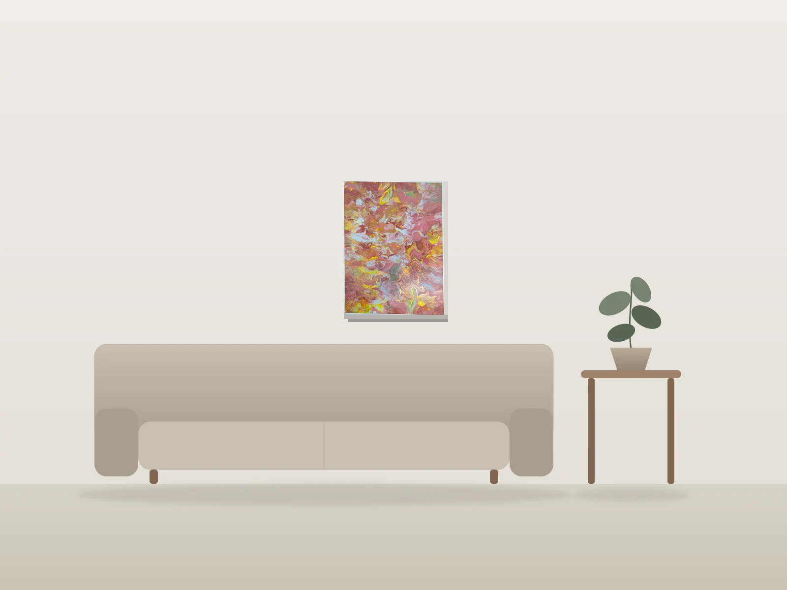 Magma de rose by Lili shown to scale in a room