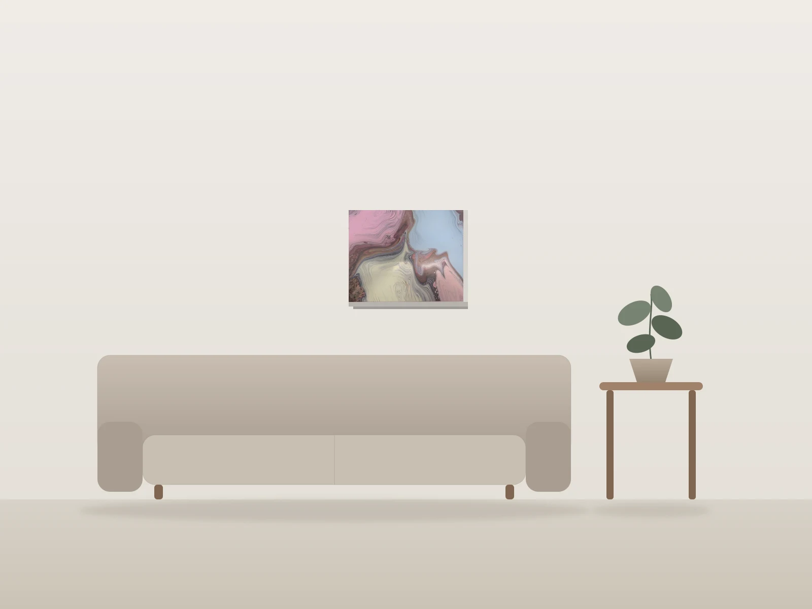 Confluence by Lili shown to scale in a room