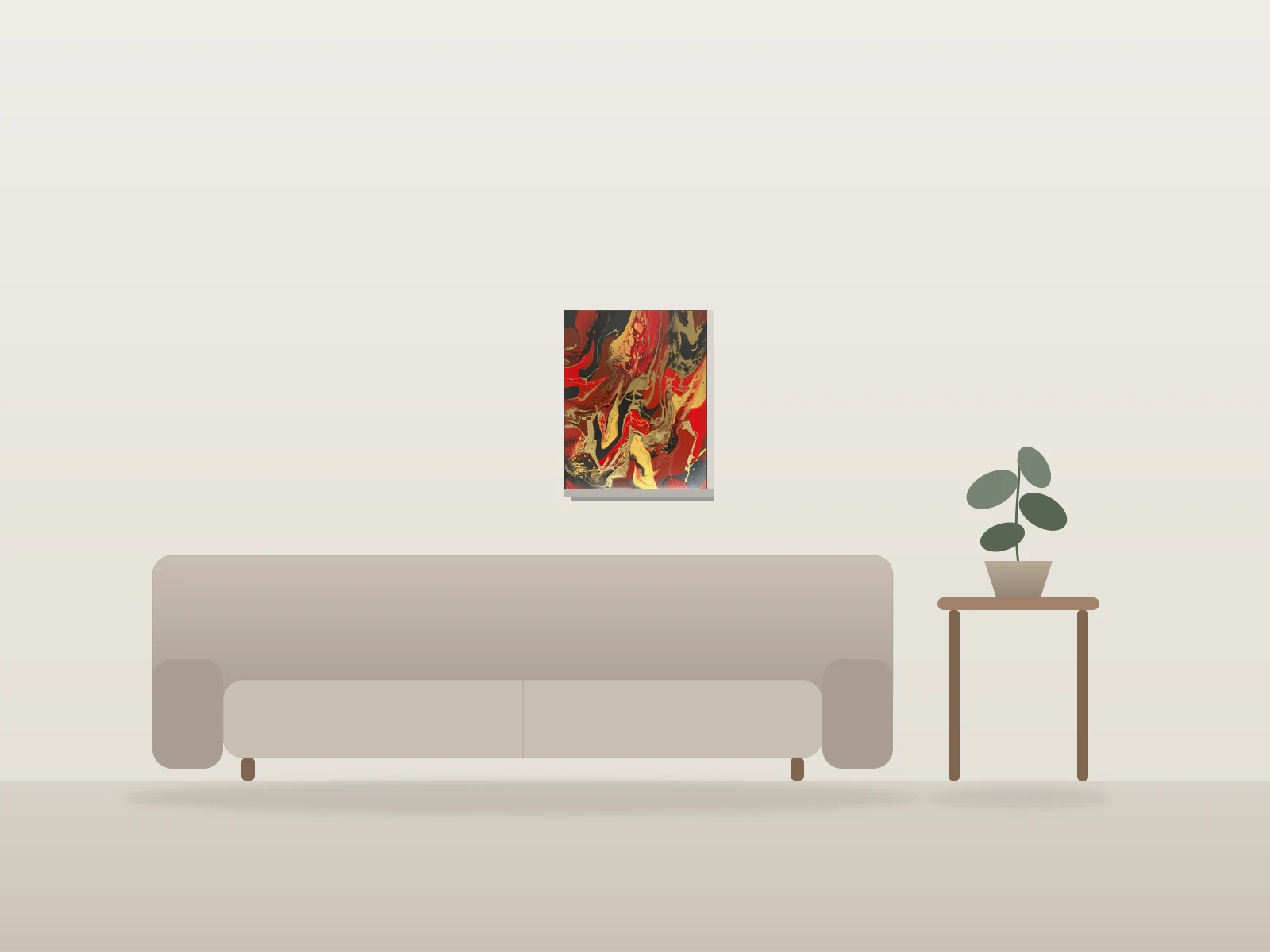 Chaos élégant by Lili shown to scale in a room