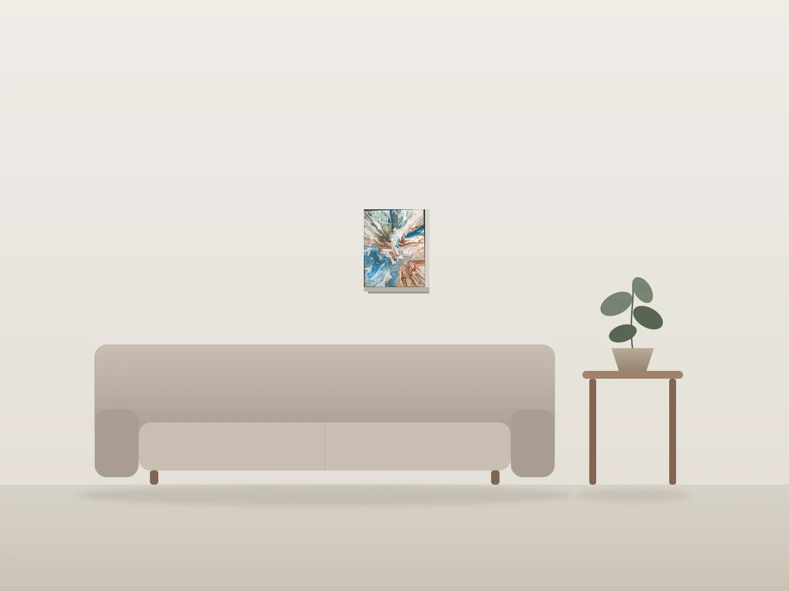 Expansion silencieuse by Lili shown to scale in a room