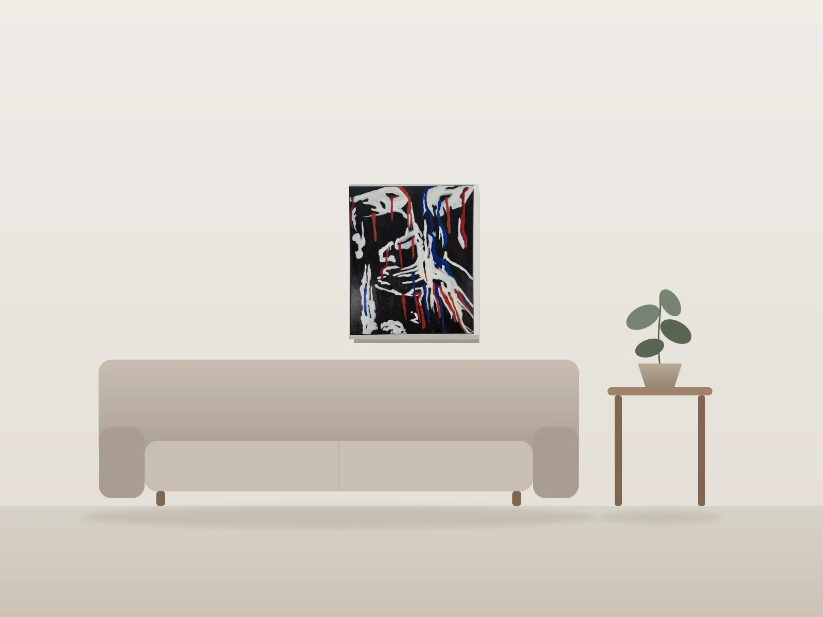 Deuil by Naqo shown to scale in a room
