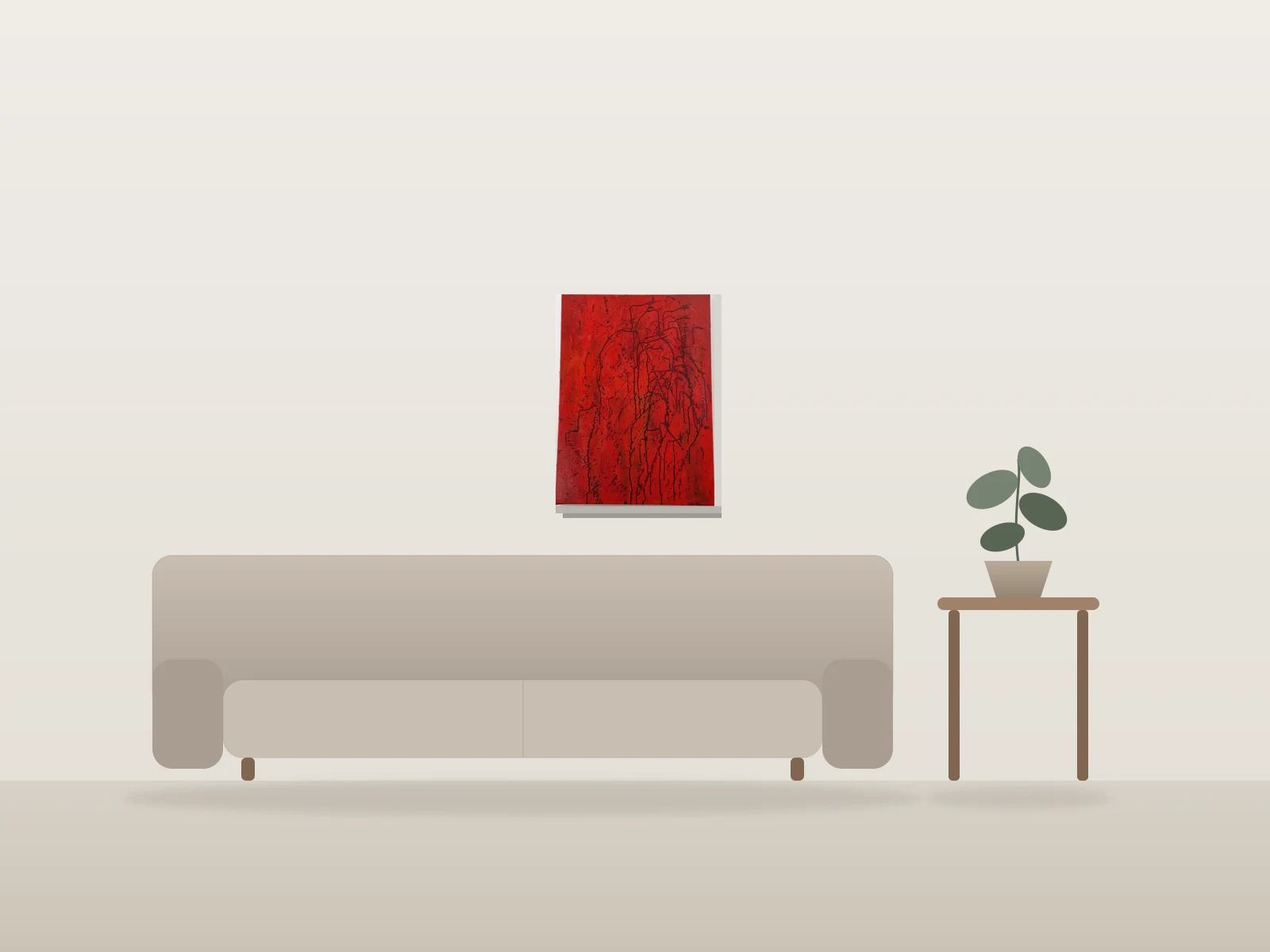 Projection-2 by Naqo shown to scale in a room