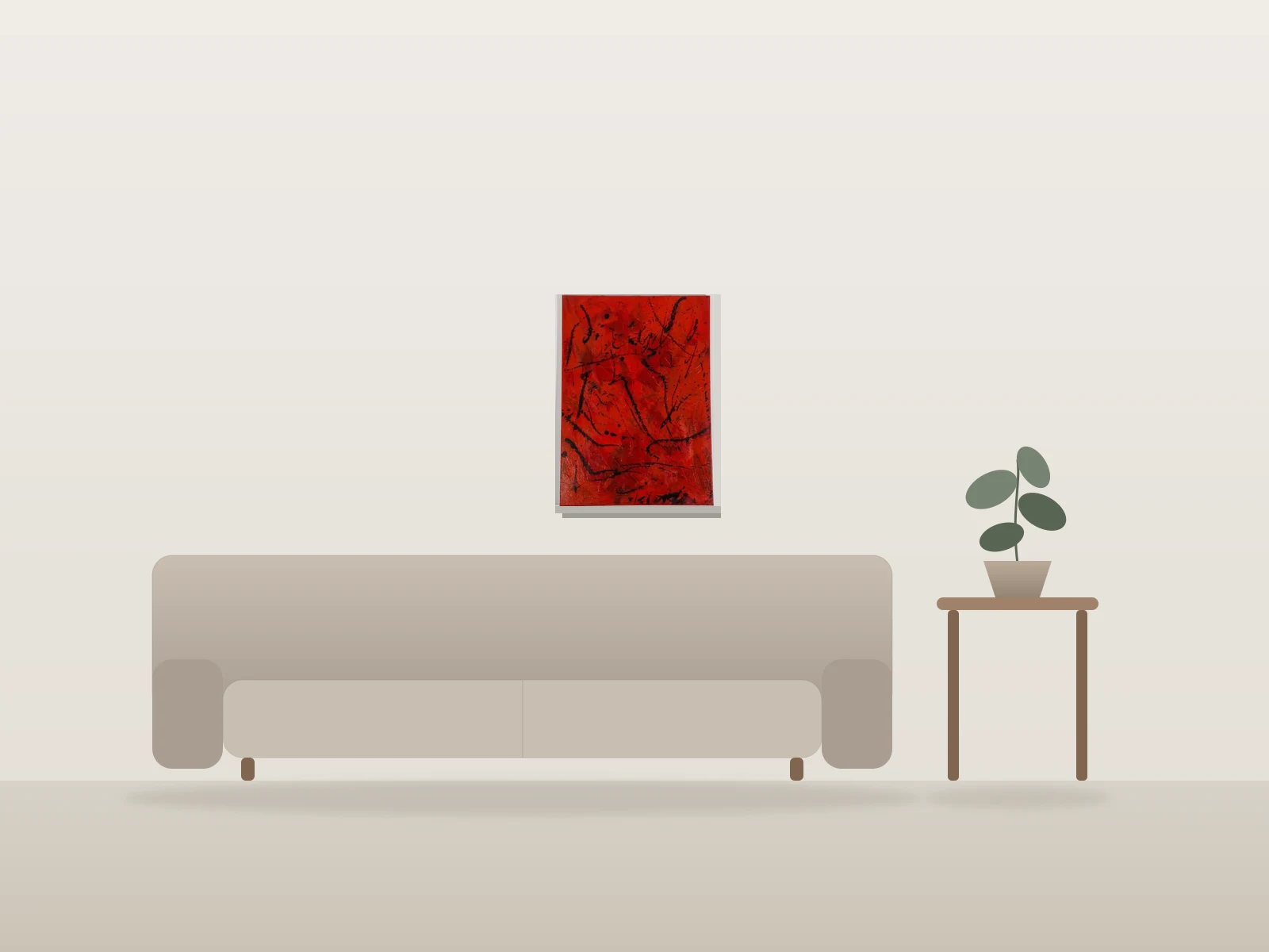 Projection-3 by Naqo shown to scale in a room
