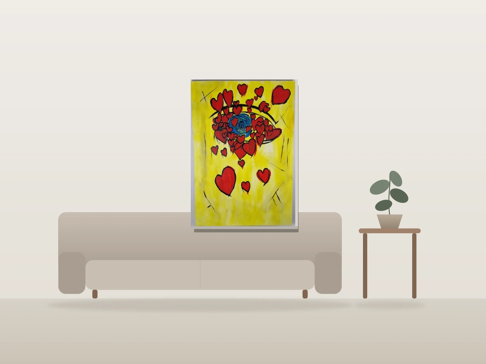 Je me sens bien by Naqo shown to scale in a room