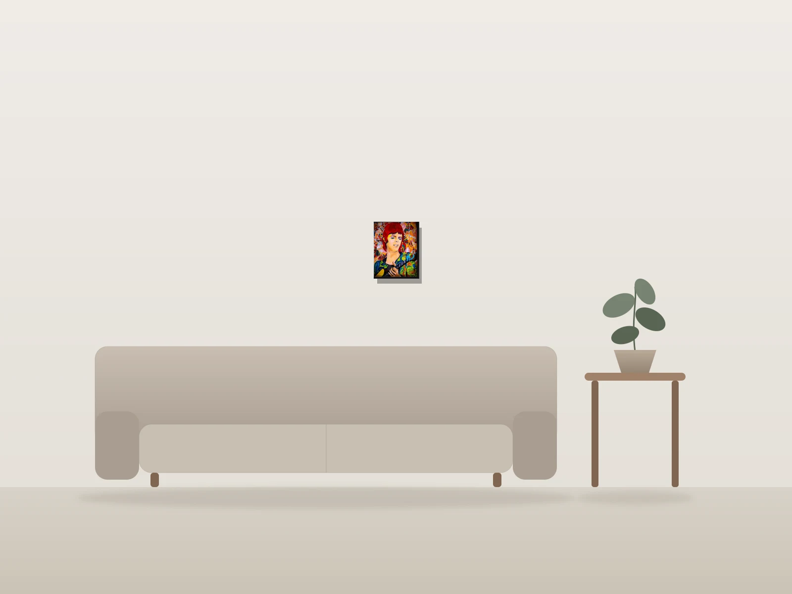 Ziggy by LG RockArt shown to scale in a room