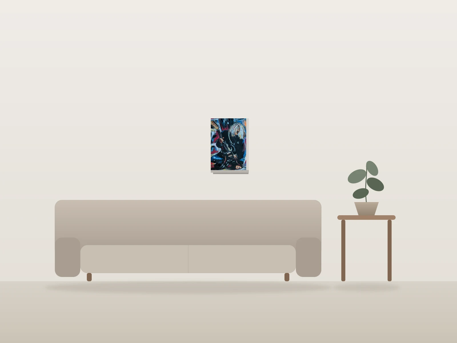 Nirvana by LG RockArt shown to scale in a room