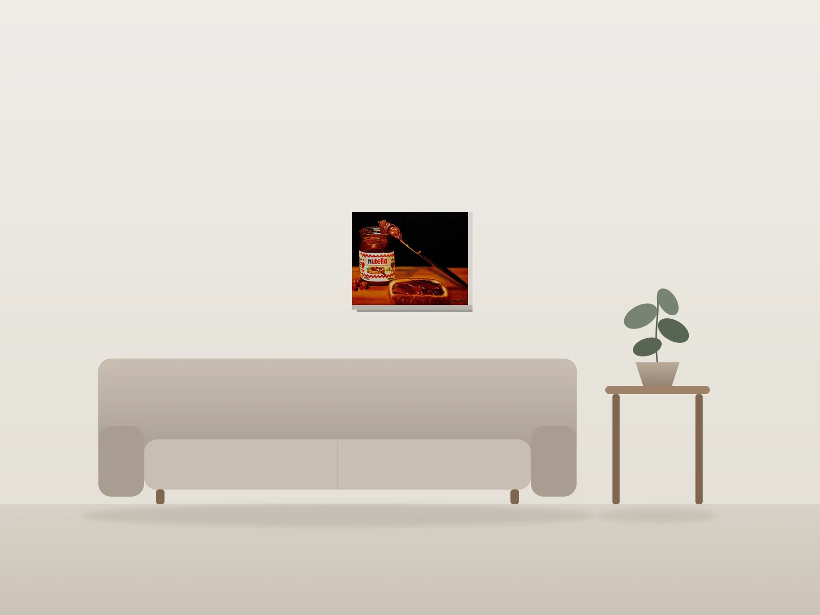 Délice de Nutella by Manon Germain shown to scale in a room