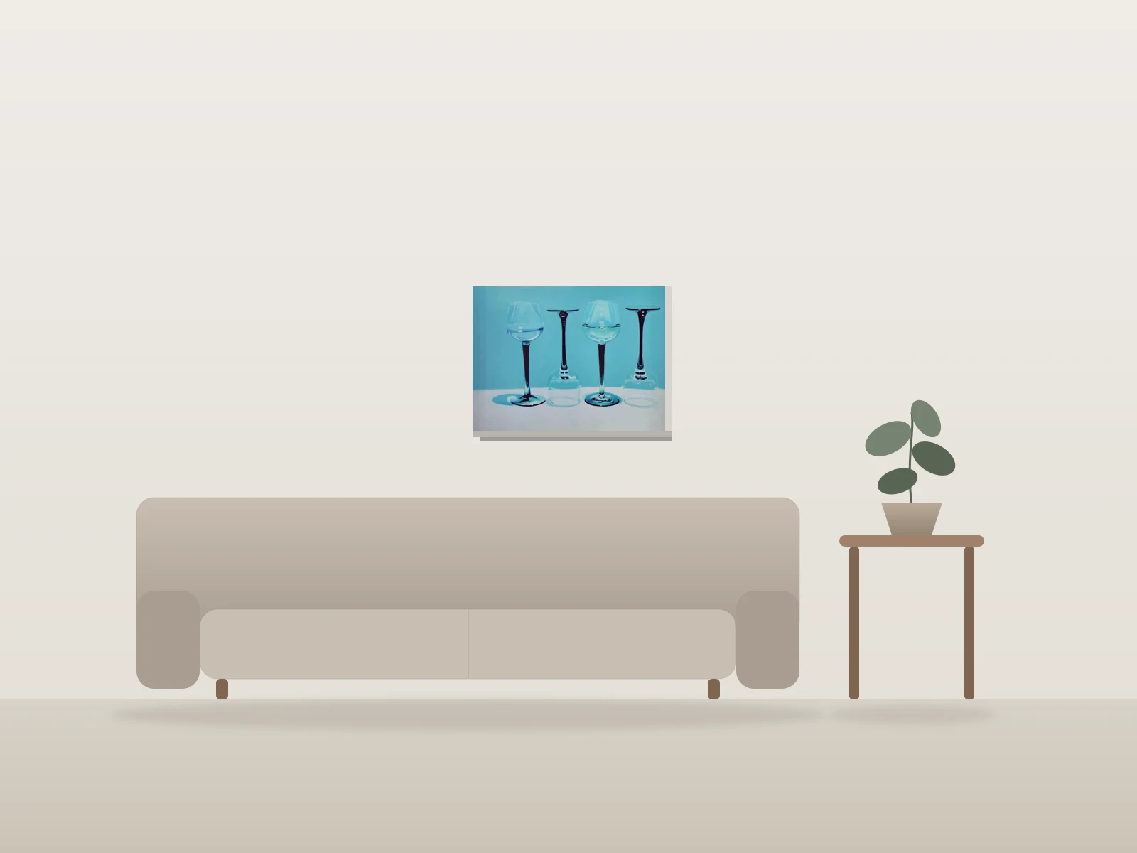 Double Réflexion by Manon Germain shown to scale in a room