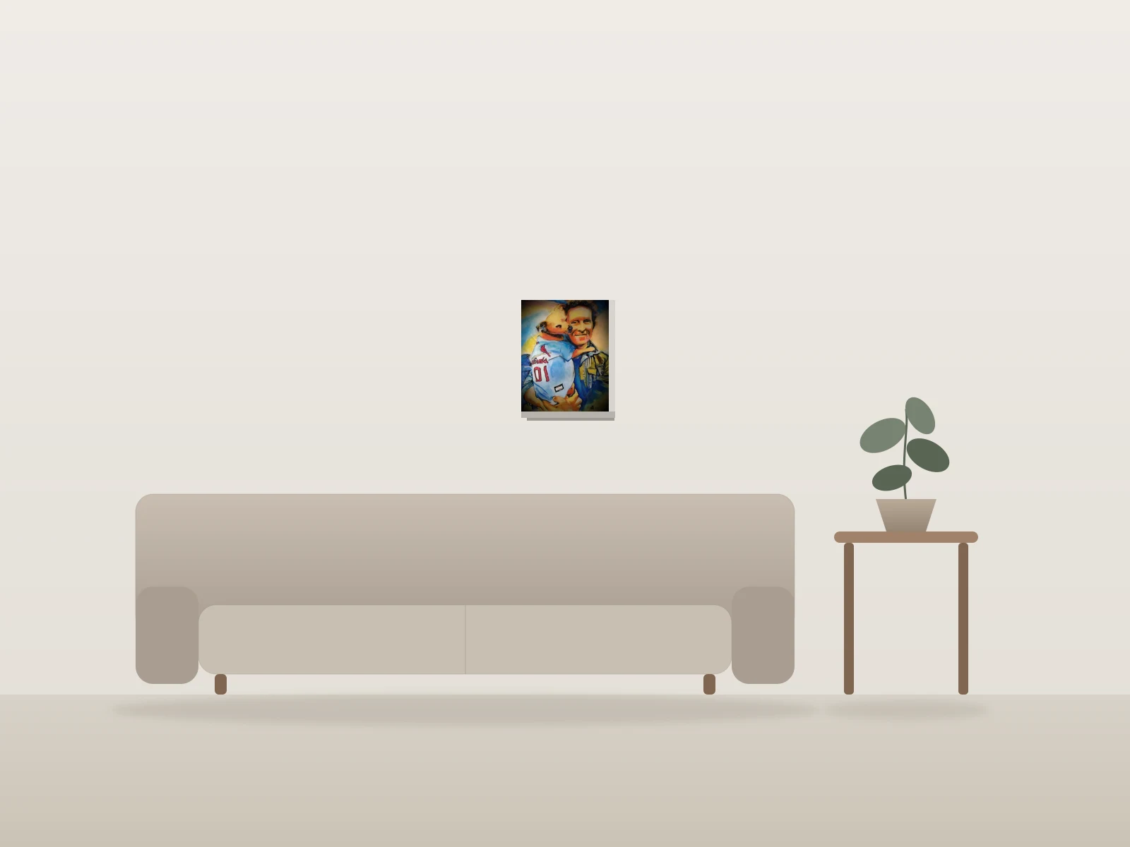Mon père déchire ! by LG RockArt shown to scale in a room