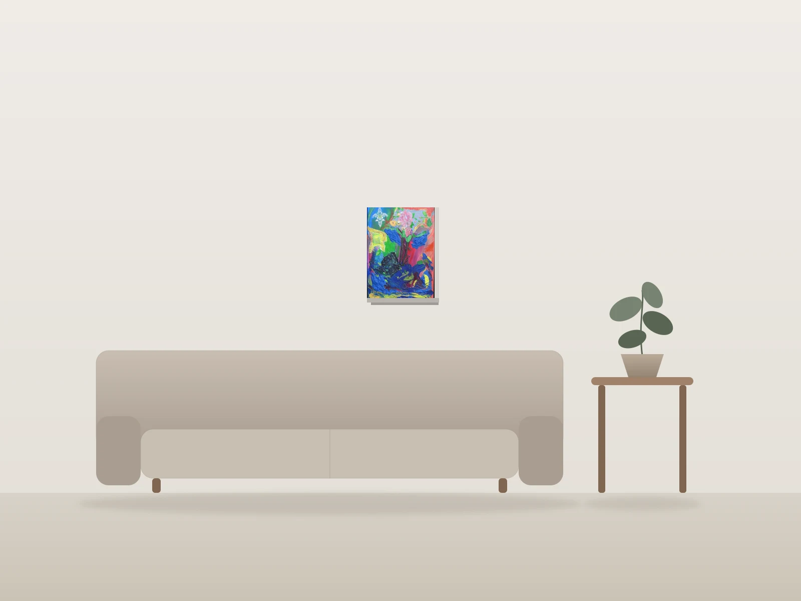 Rose structure by Manon Pouliot artiste peintre shown to scale in a room