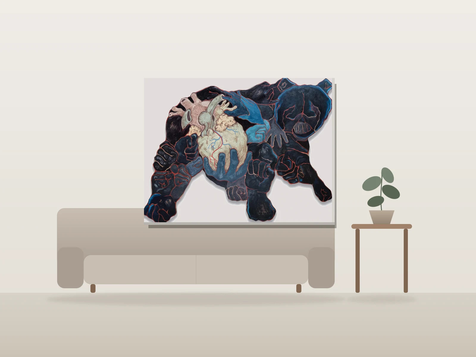 Le lieu de l'homme by Patrick Lamoureux shown to scale in a room