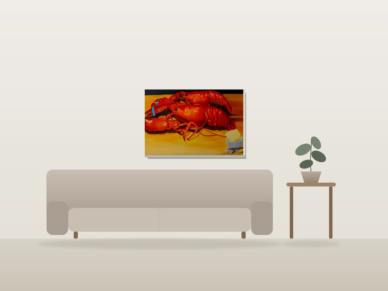 Le Festin de Homards by Manon Germain shown to scale in a room