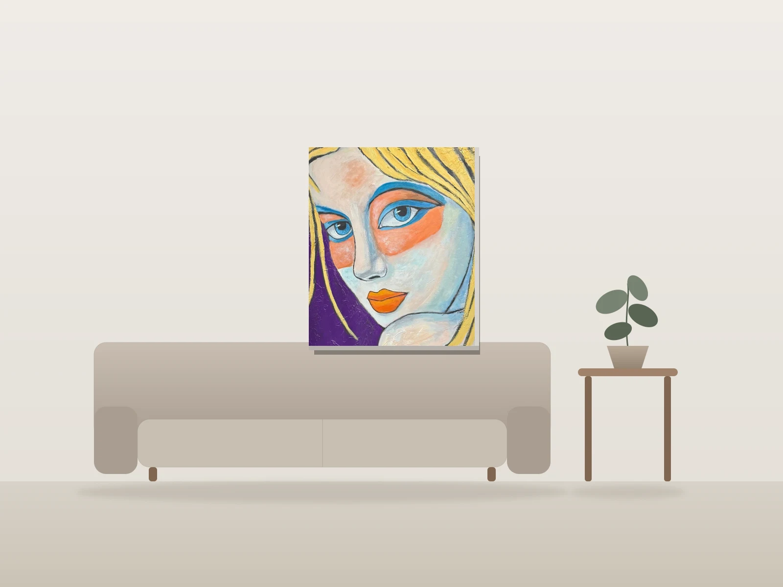 Gros plan by Tourangeau shown to scale in a room