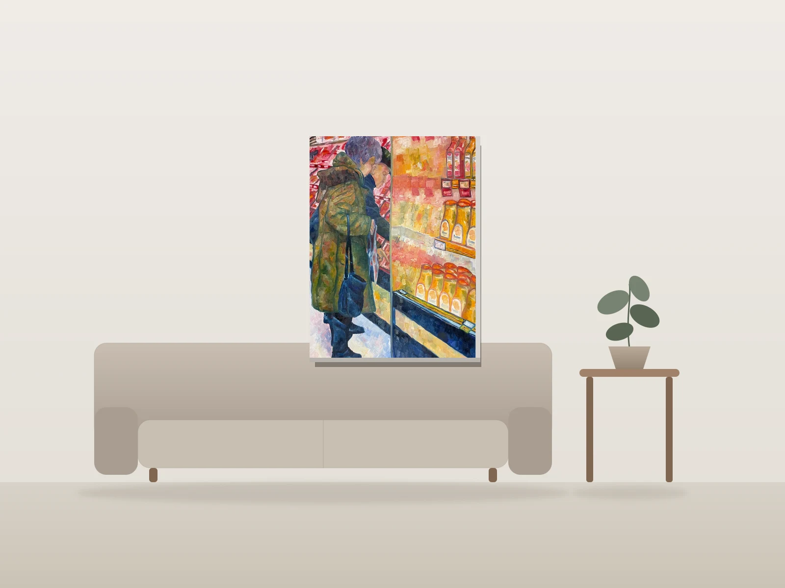 Épicerie by Antoine Viau-Petit shown to scale in a room