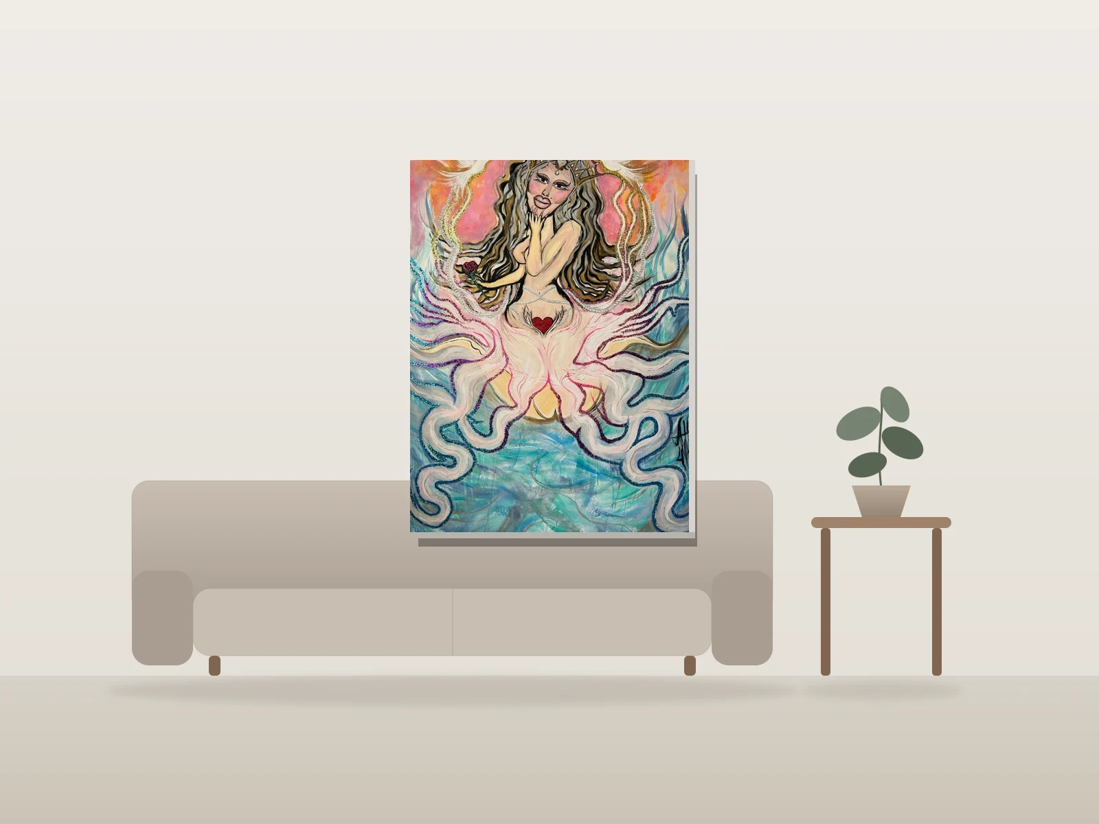 Vénus by Alexandra Hayes shown to scale in a room