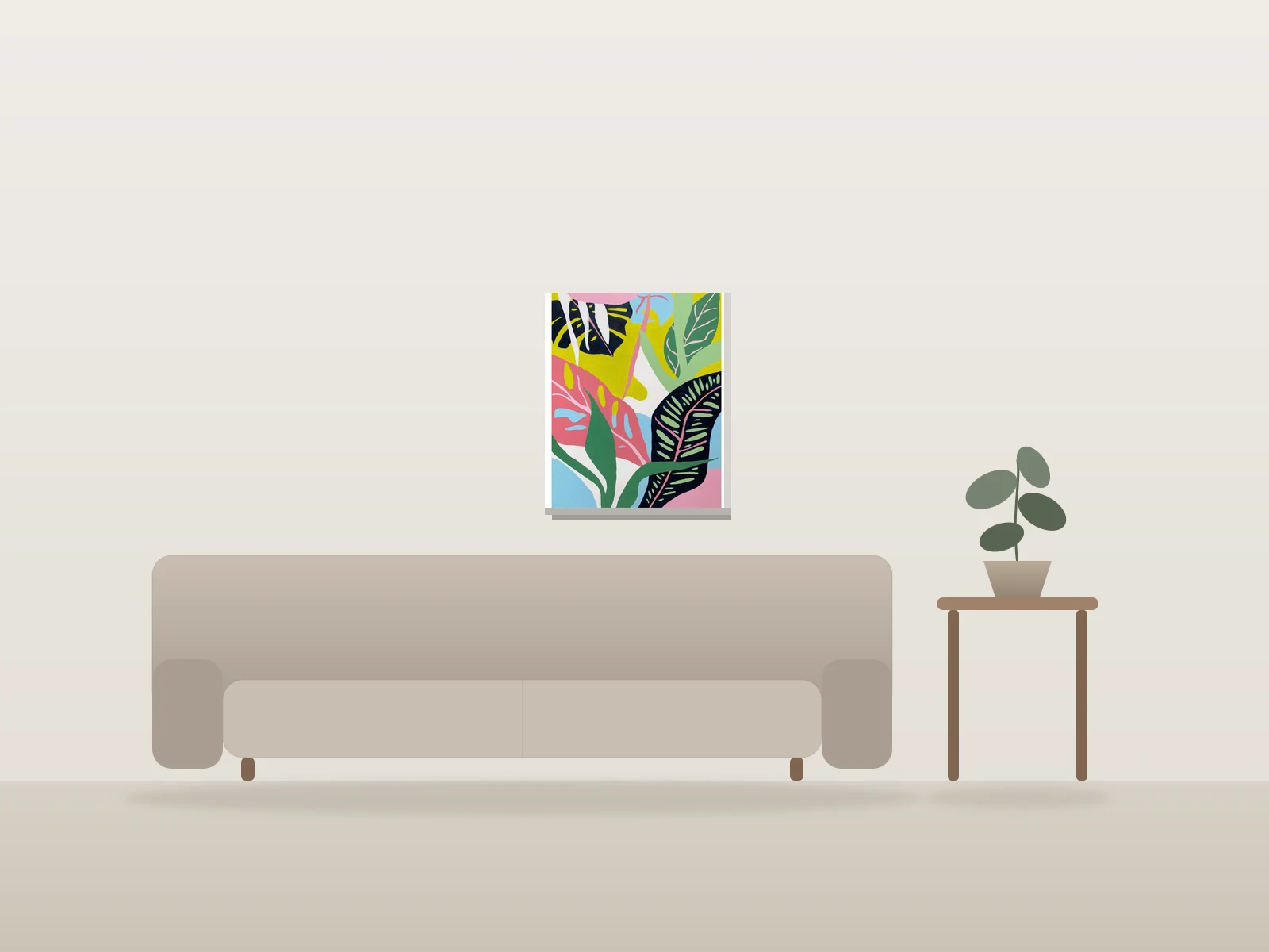 Raretés tropicales by Amy G shown to scale in a room