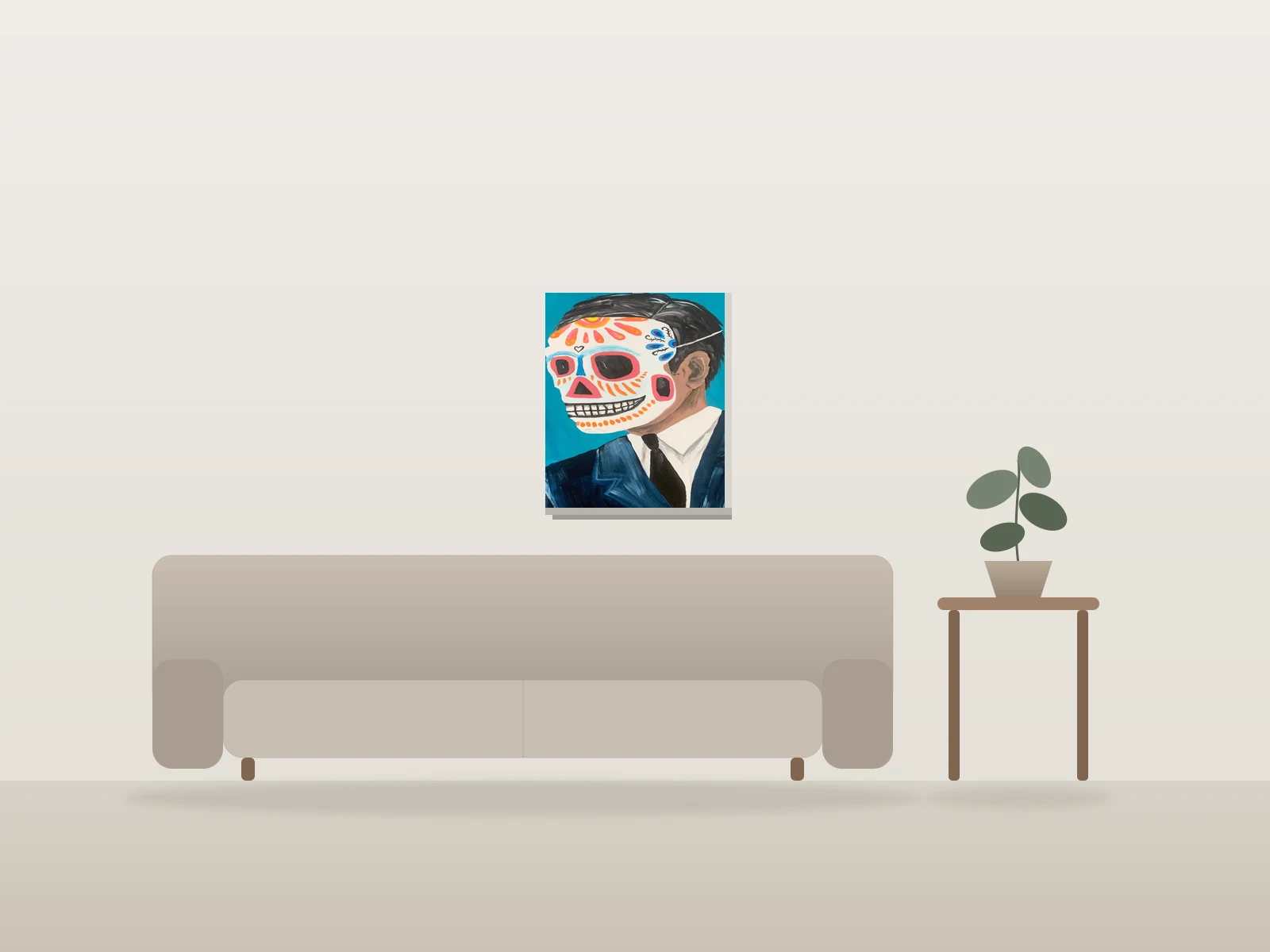 Le masque by Amy G shown to scale in a room