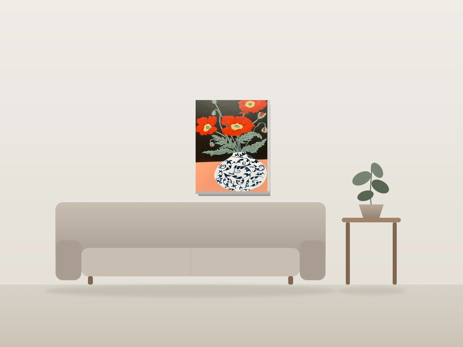 Salon by Amy G shown to scale in a room
