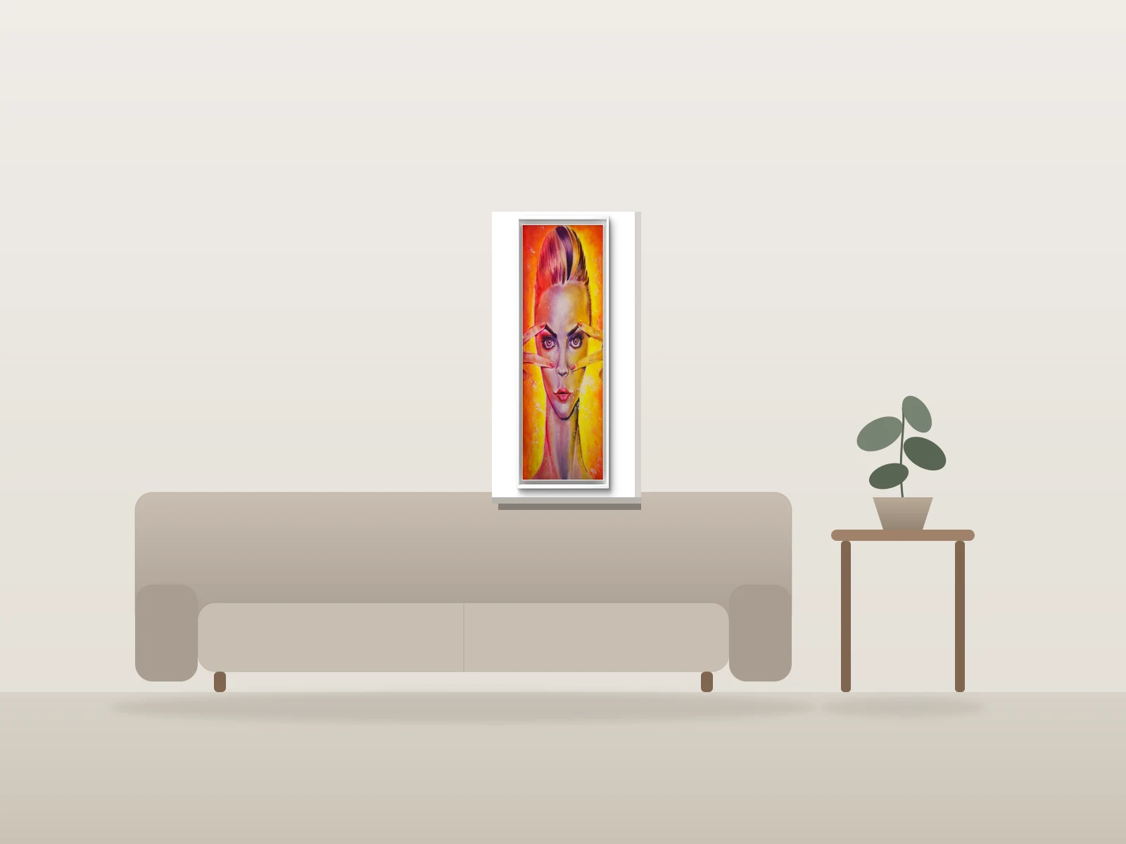 Regarde-moi by MoV Artiste shown to scale in a room