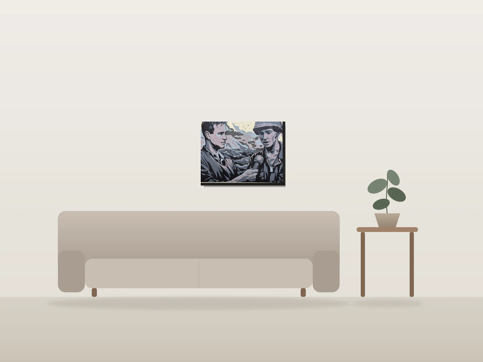 1969 Vietnam by m42 shown to scale in a room