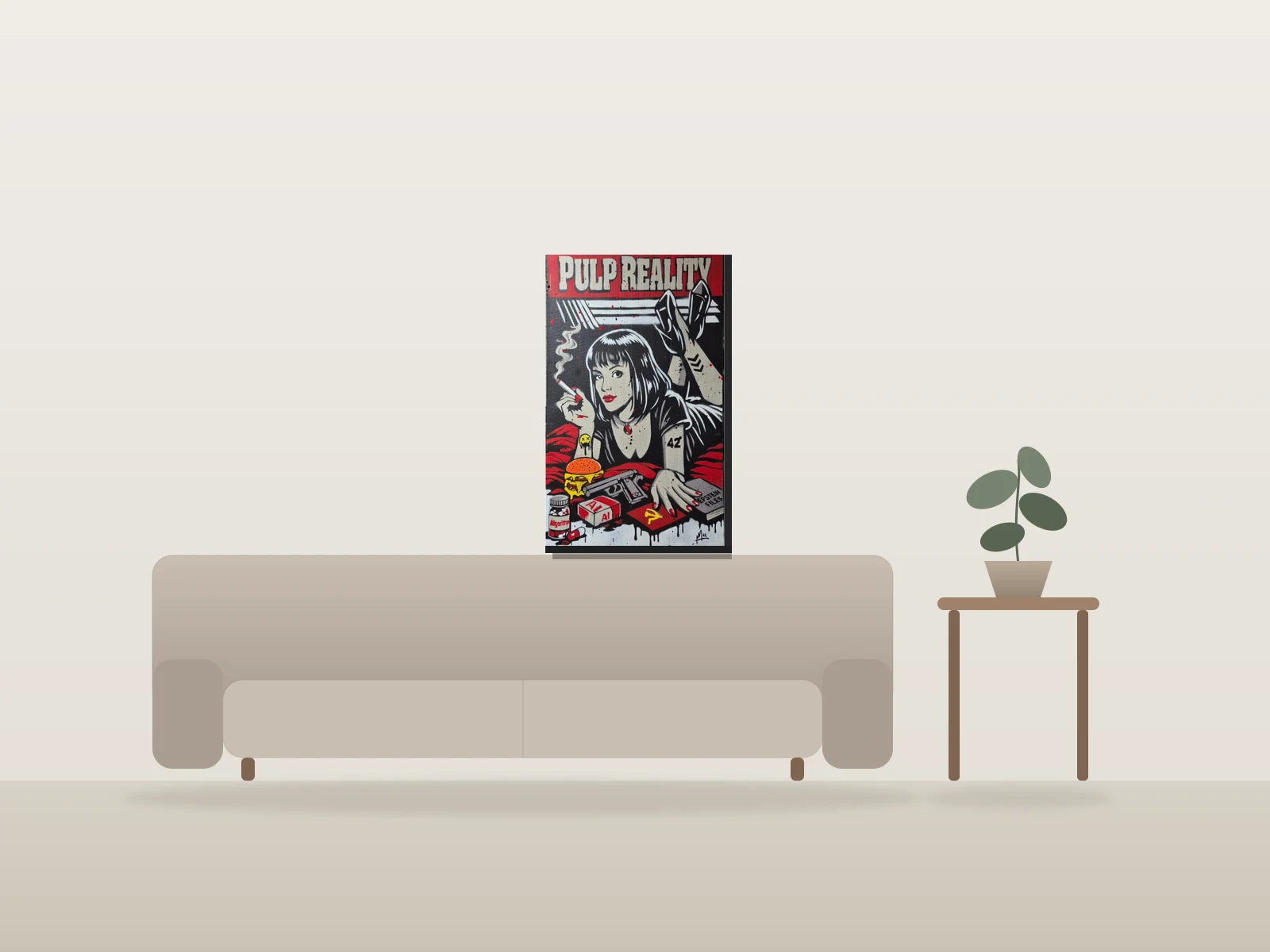 PULP REALITY by m42 shown to scale in a room