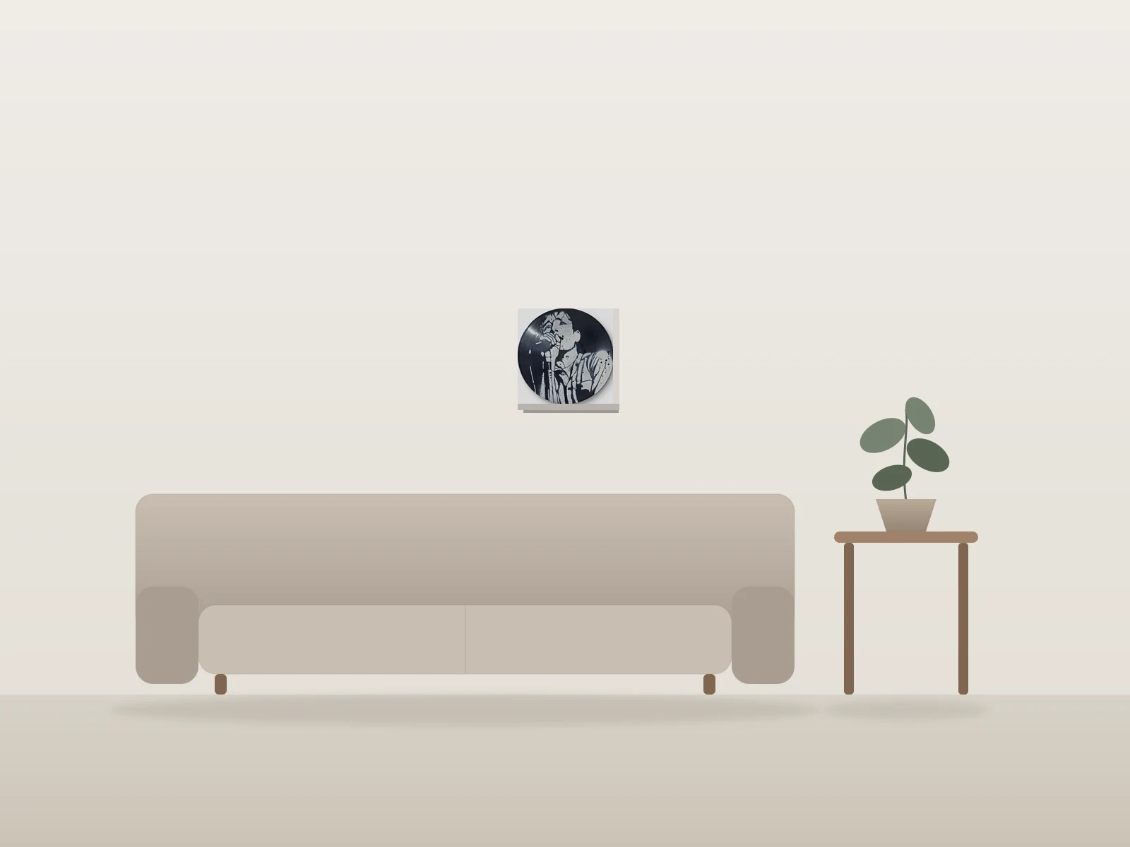 Transmission: Hommage à Yan Curtis by m42 shown to scale in a room