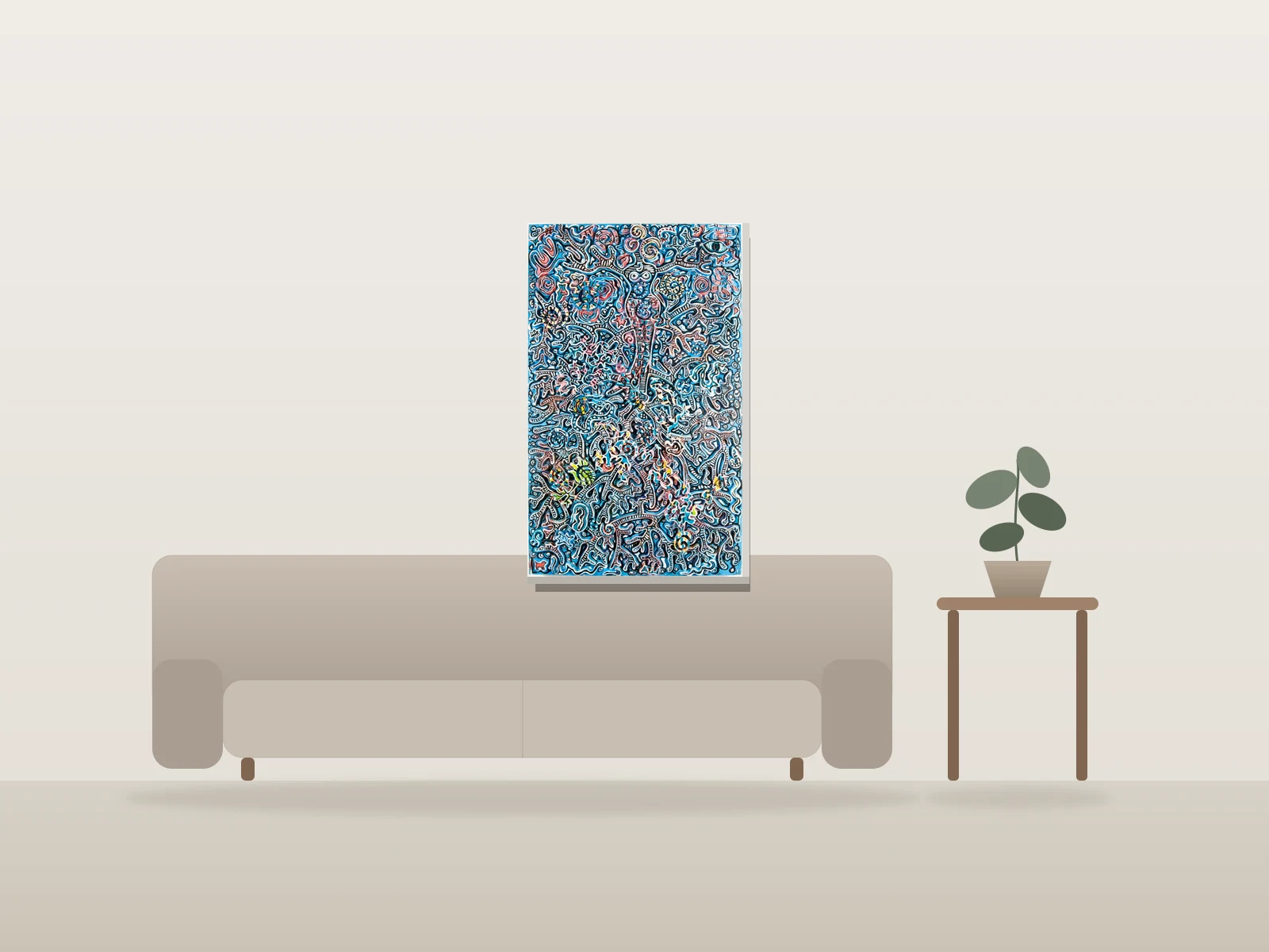 L'origine des fruits et des fleurs, by LooseCanine shown to scale in a room