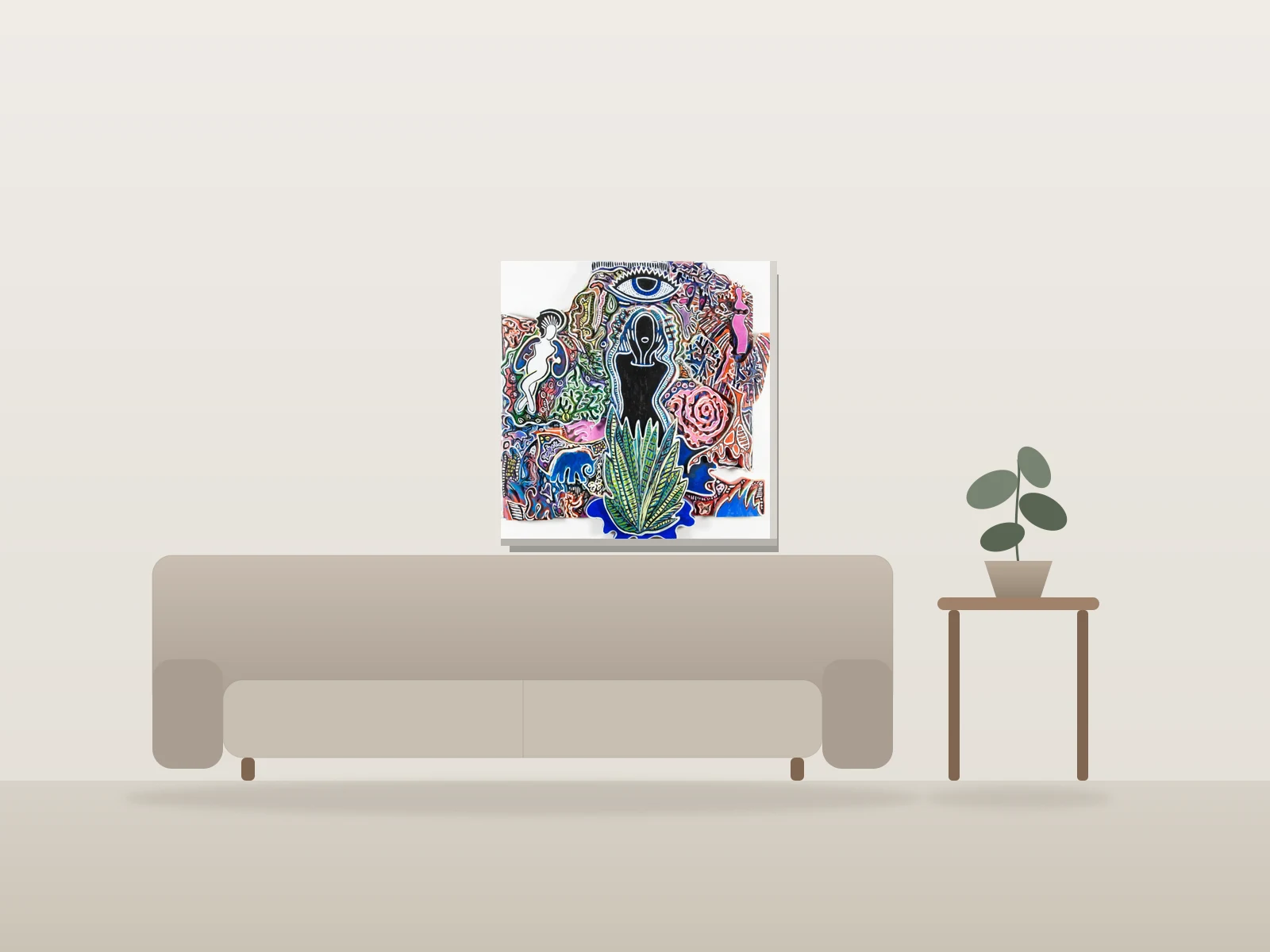 Témoins de l'origine de l'histoire, by LooseCanine shown to scale in a room