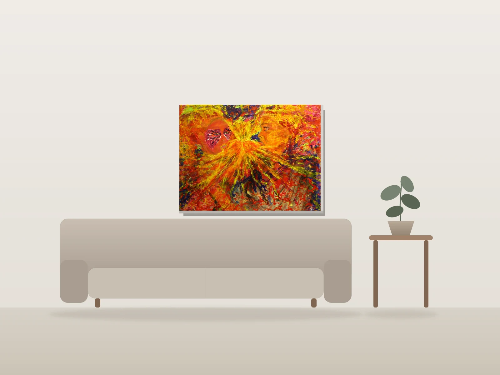 Miroir by anniesene shown to scale in a room