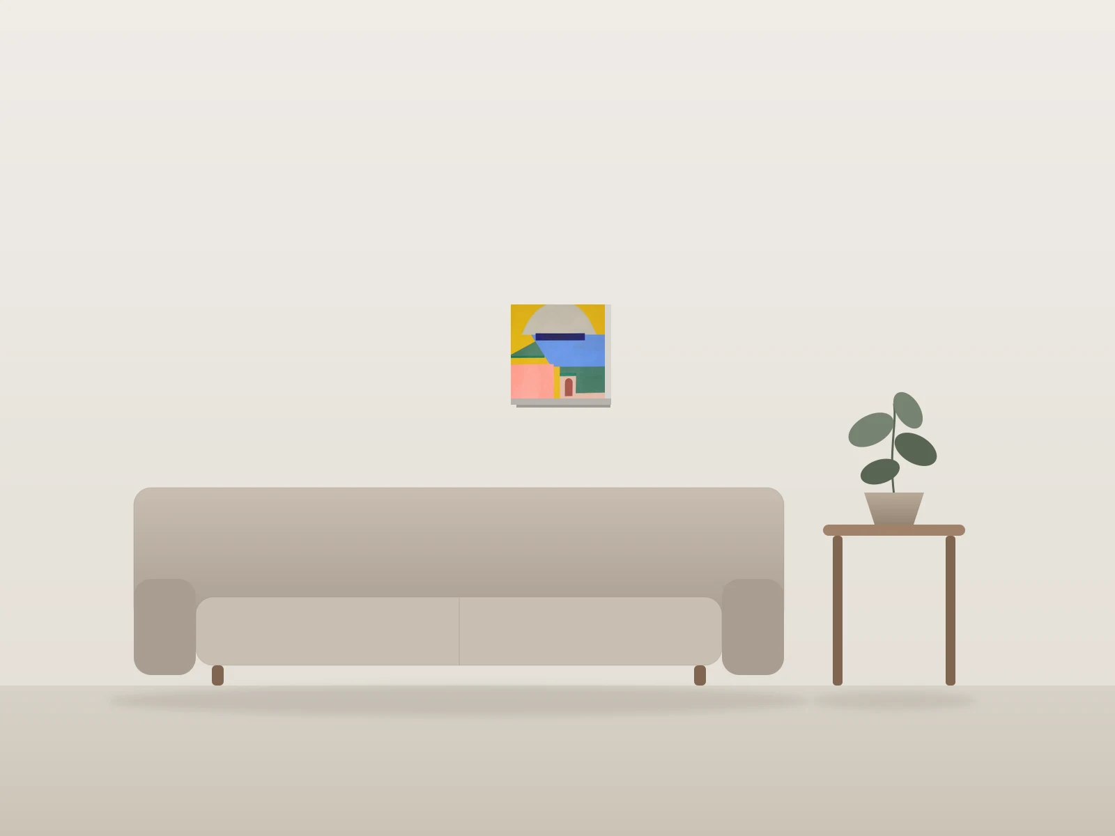 Littoral by Sherazade Perron shown to scale in a room