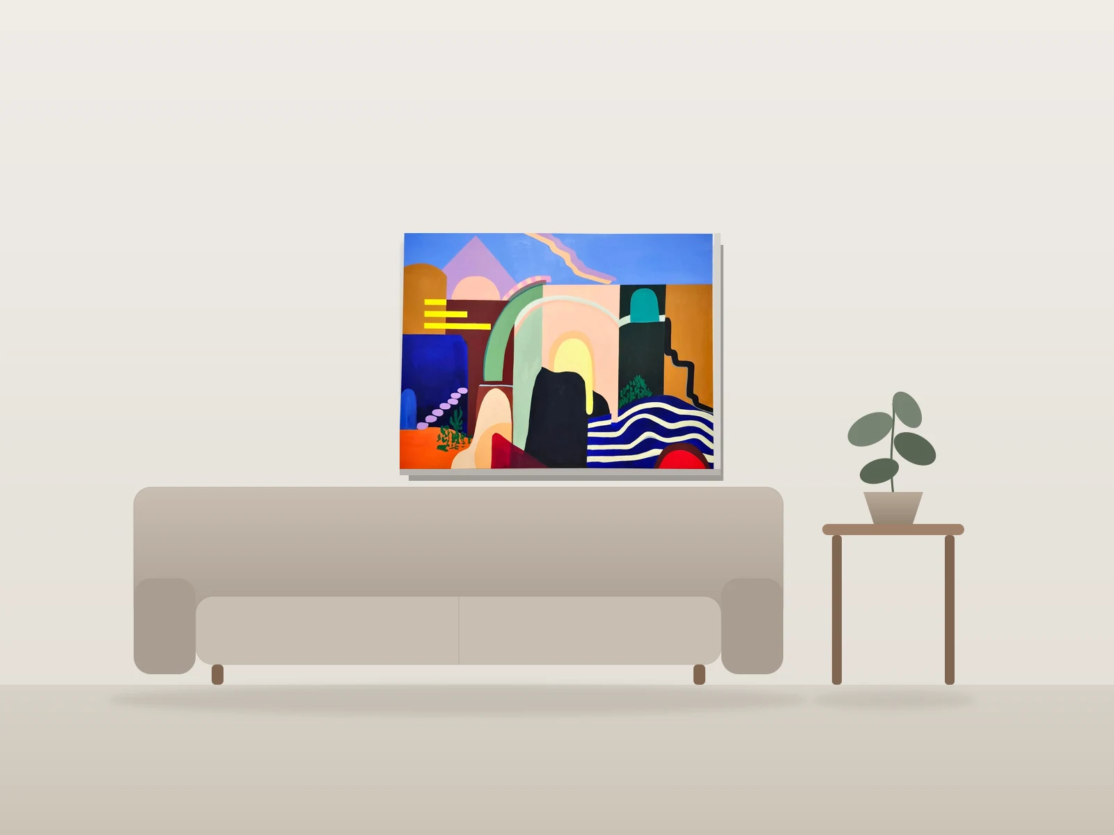 Connexions by Sherazade Perron shown to scale in a room