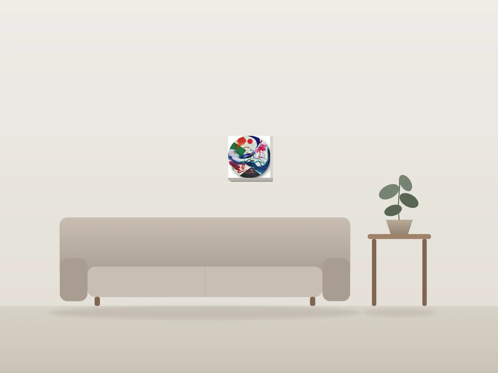 Plongeon by Sherazade Perron shown to scale in a room