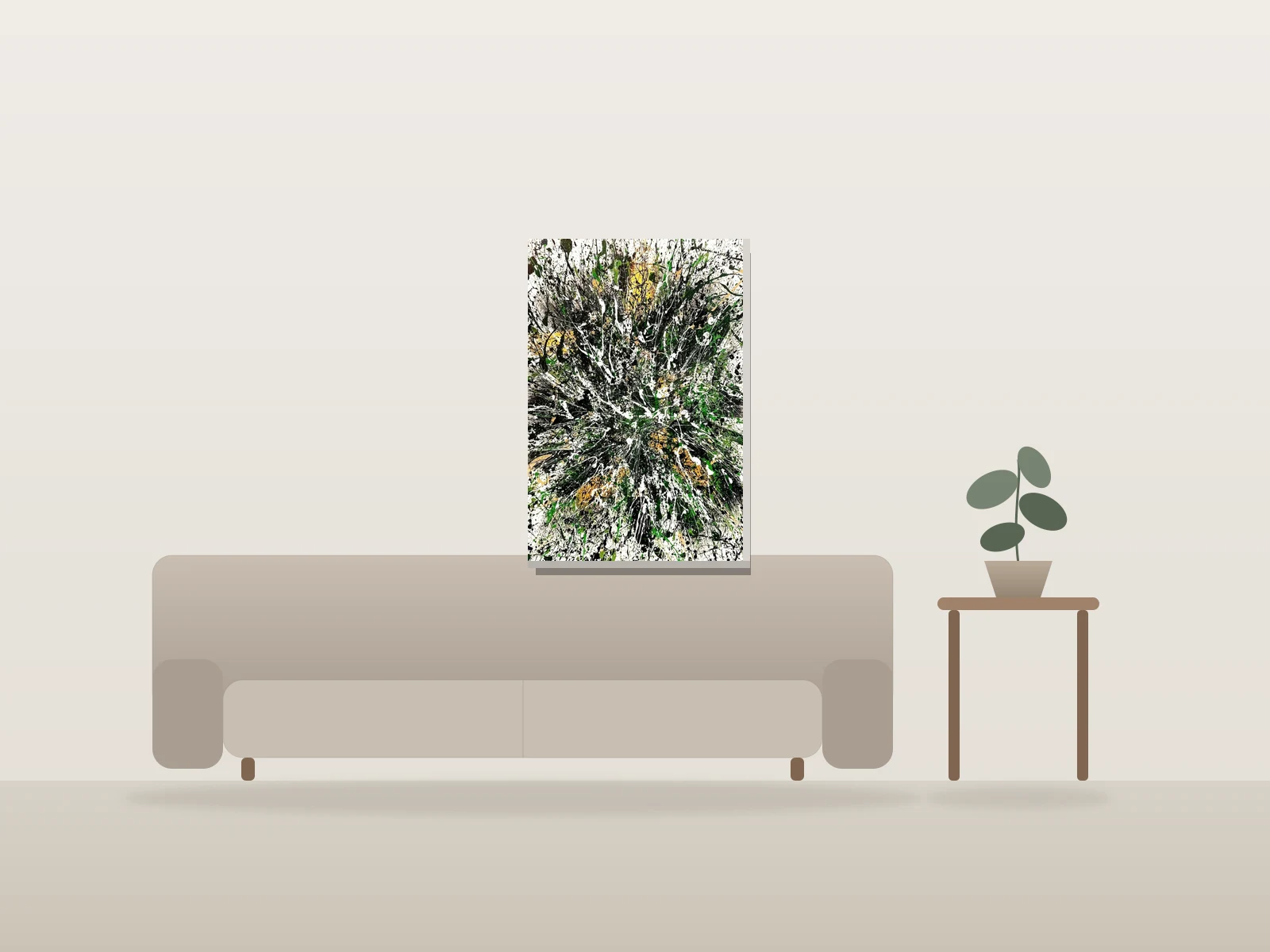 Vert No.2 by Charles Drapeau shown to scale in a room